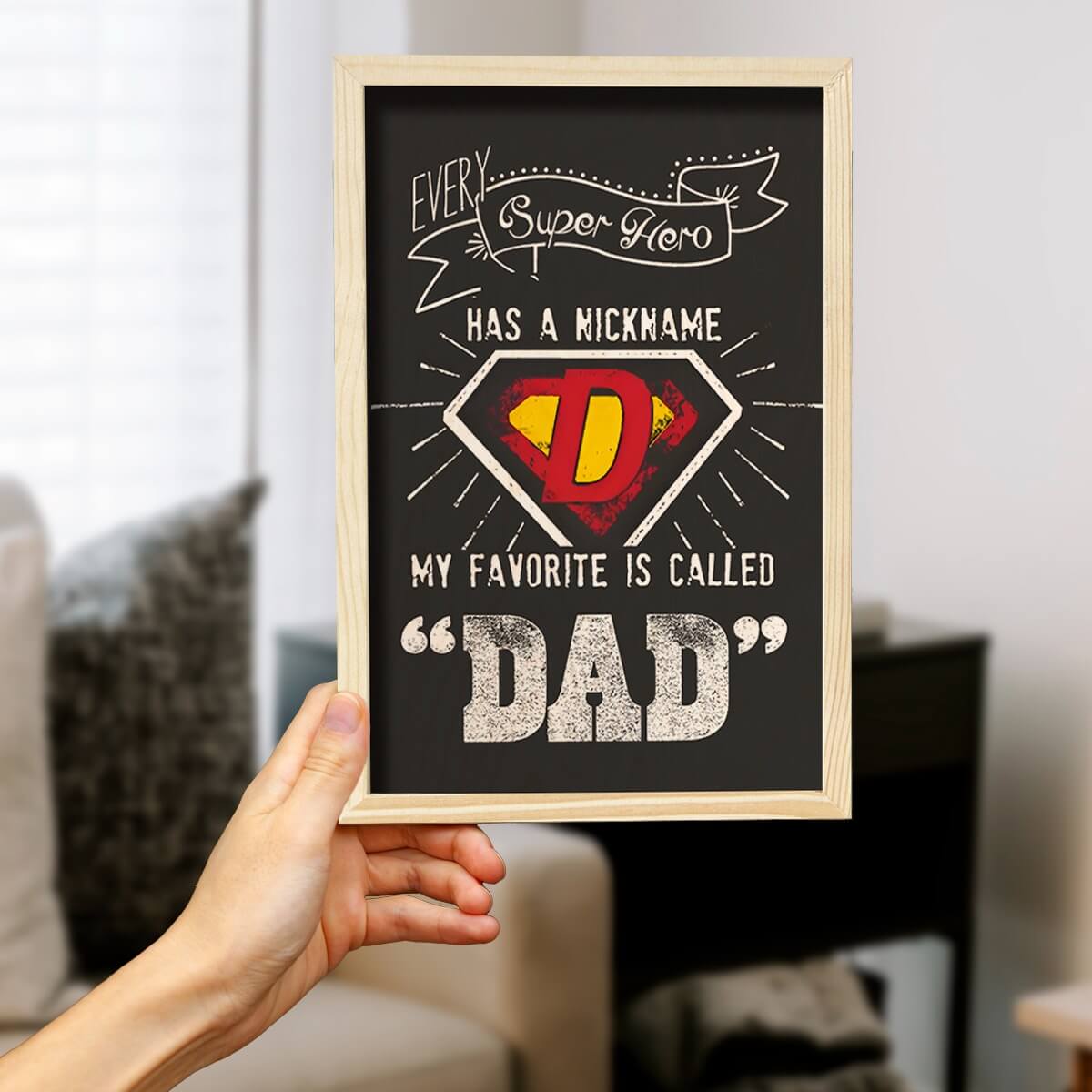 Bigsmall_cc Superhero Dad Wooden Wall Art - view 5