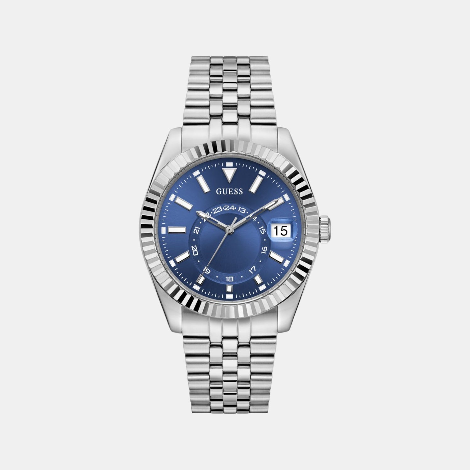 Guess Dress Men Quartz Blue Dial Analog Recycled Steel Watch GW0977G1