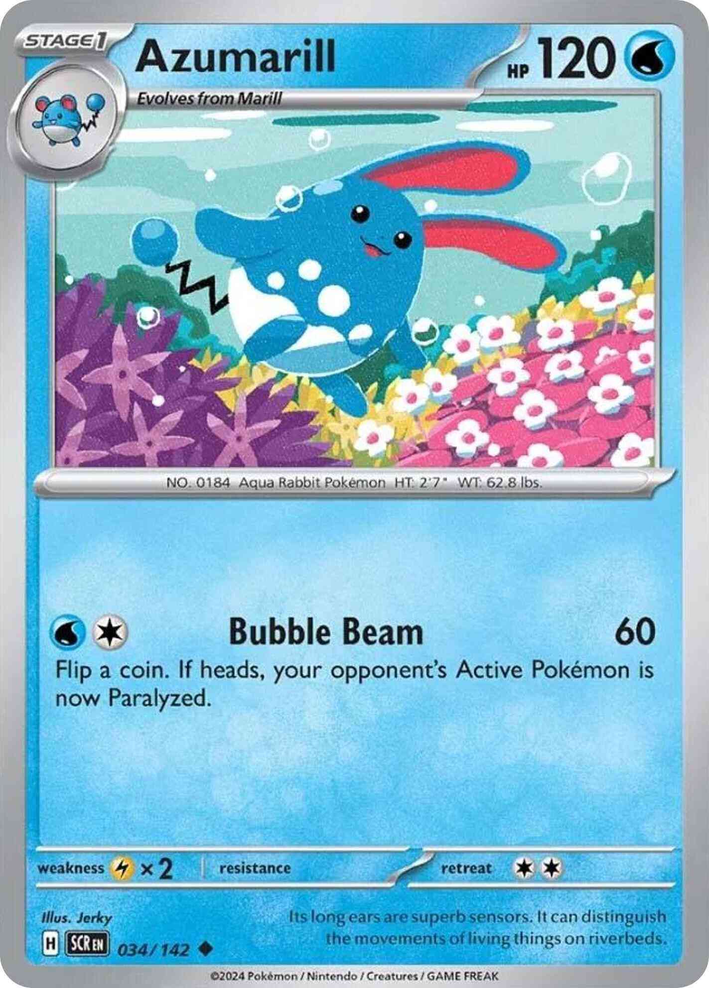 Uncommon sv07-034 non-holo – Pokémon Azumarill - 034/142 - Uncommon [sv07-034] [Non-Holo]