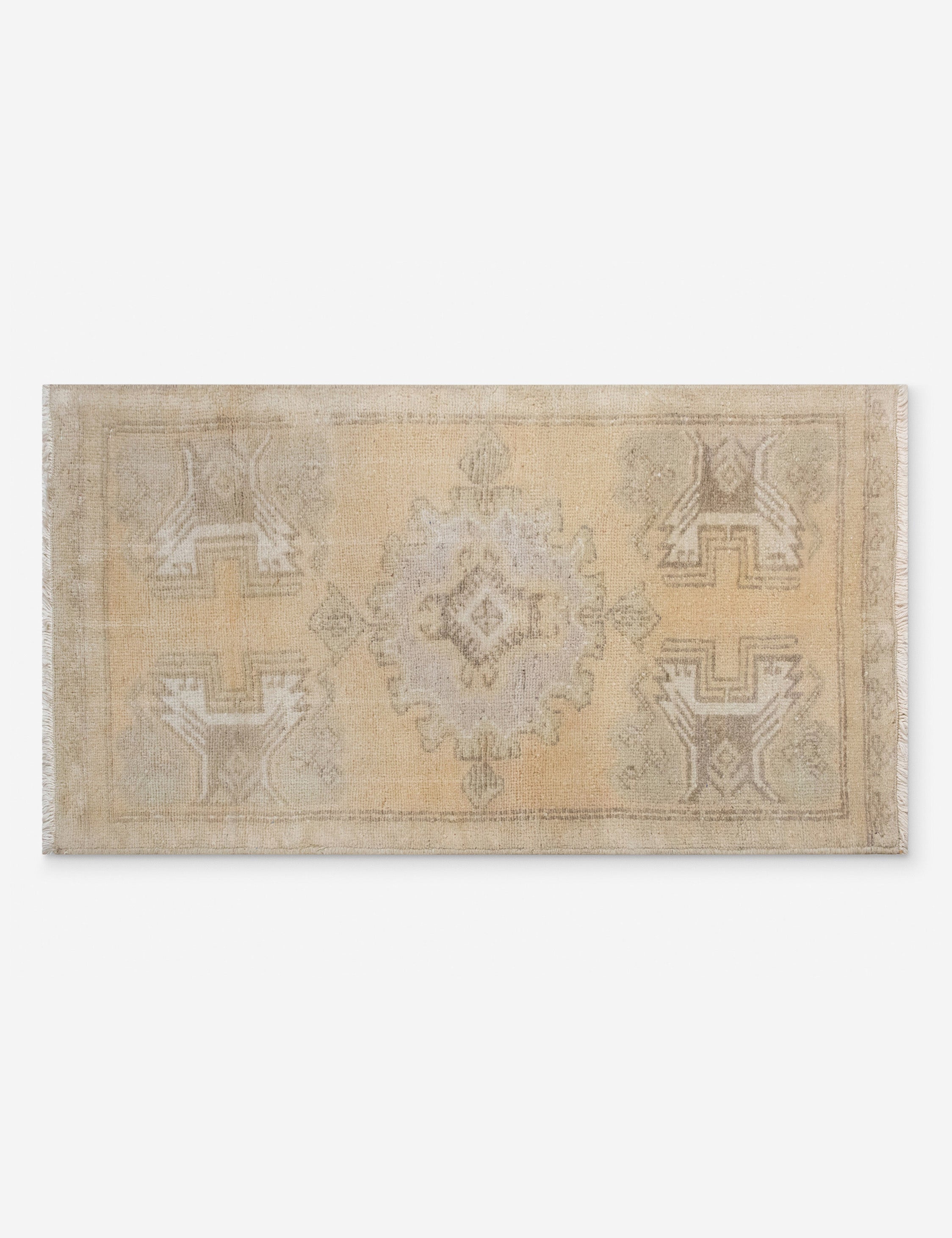 Lulu and Georgia Vintage Turkish Hand-Knotted Wool Mini Rug No. 326, 1'5" x 3'2"