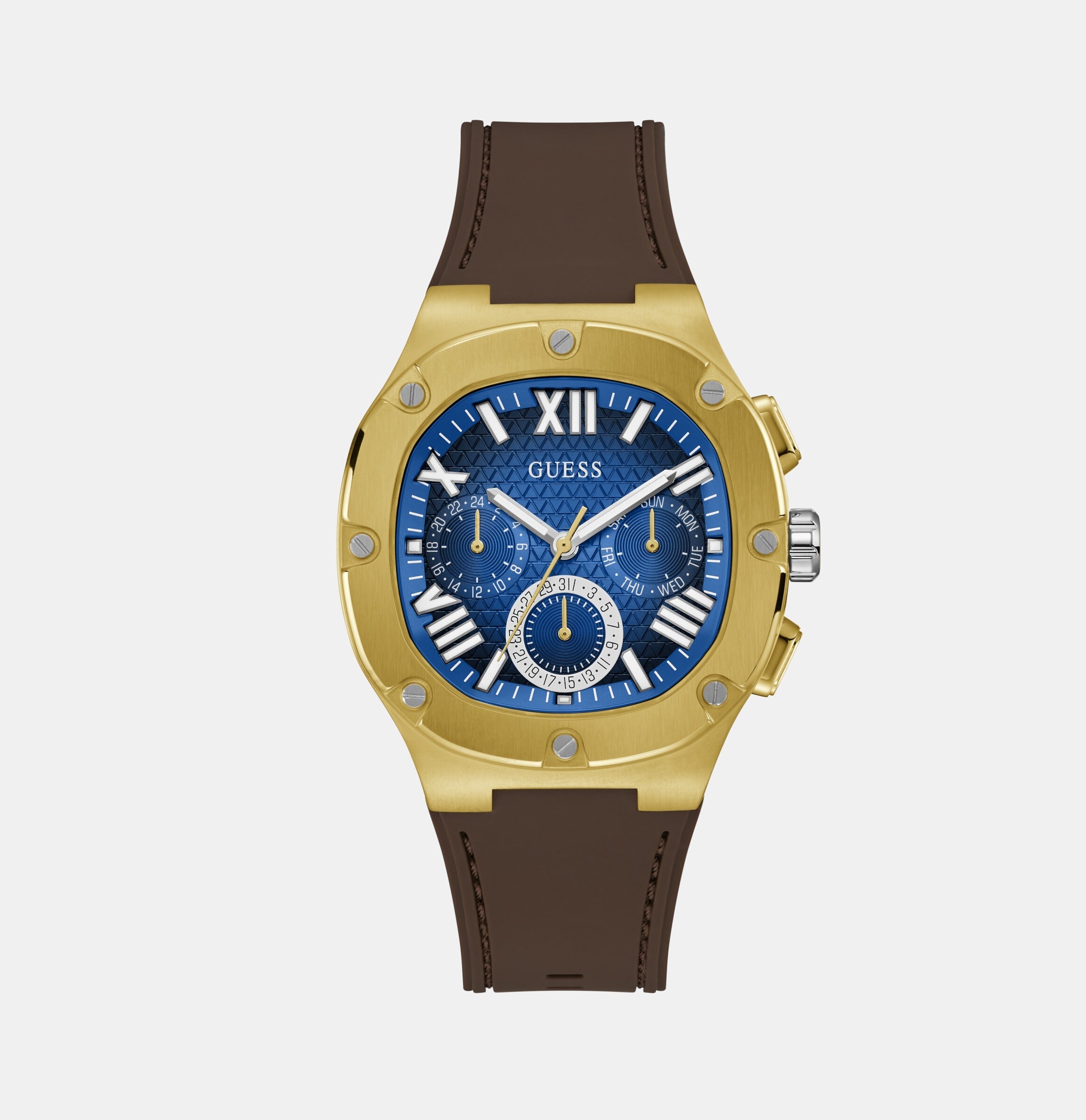 Guess Headline Men Quartz Blue Dial Chronograph Silicone Watch GW0571G5