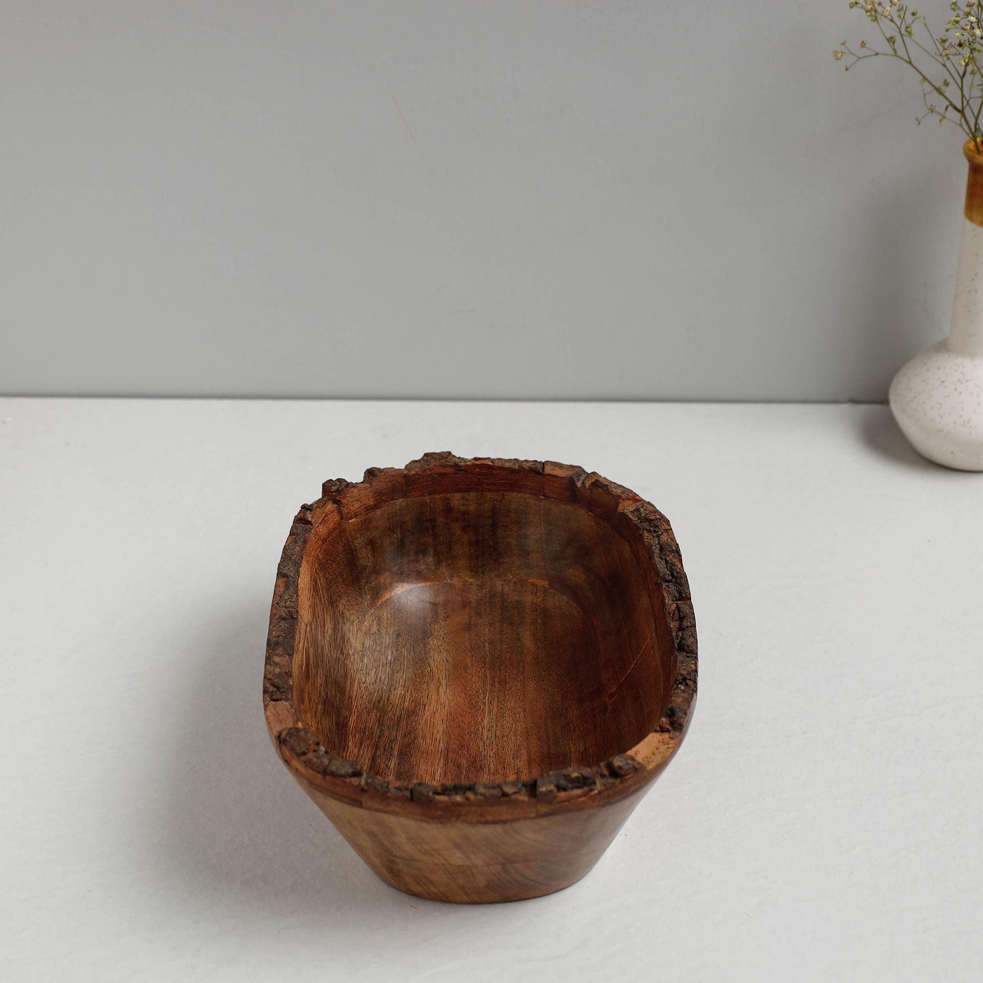 HAVELI CHRONICLES Brown - Handcrafted Mango Wooden Oval Bowl (7 x 10 in) - view 3