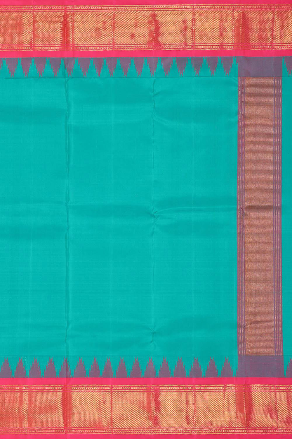 Kalanjali Kanchi Silk Sea Green Traditional Dhoti With Kanduva (8 X 4) - view 2