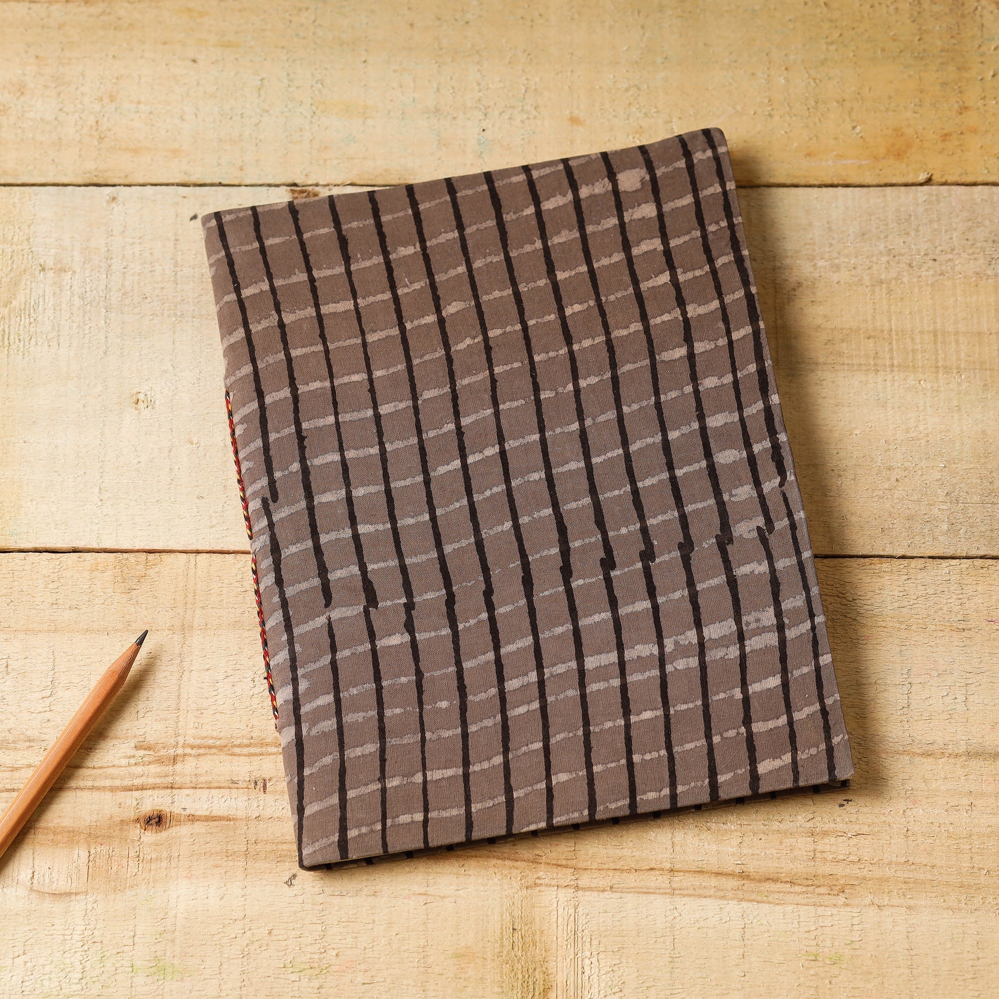 BINDAAS UNLIMITED Brown - Bindaas Fabric Cover Handmade Paper Notebook (9 x 7 in)