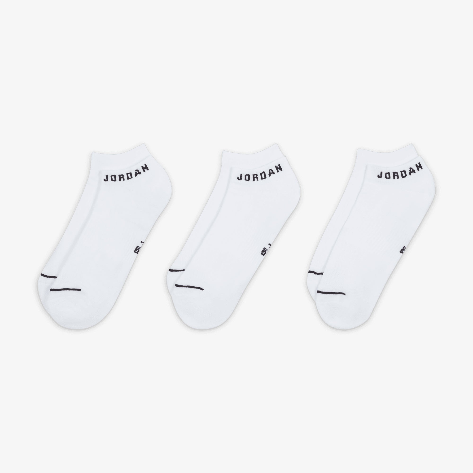 Jordan | EVERYDAY NO-SHOW SOCKS (3 PAIRS) { WHITE/BLACK - view 2