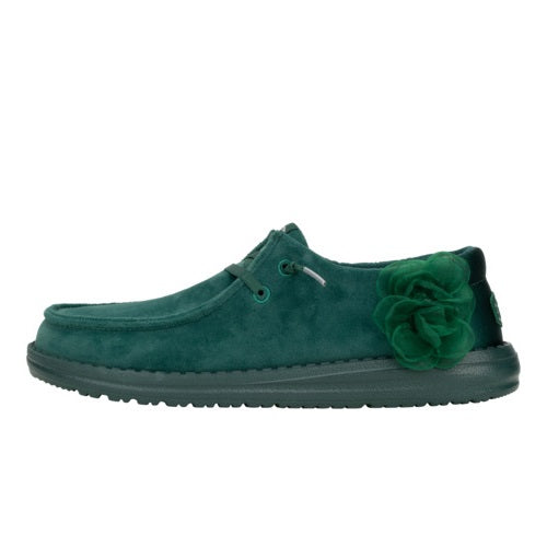 HEYDUDE shoes Wendy Velvet Rosette - Green – Women's