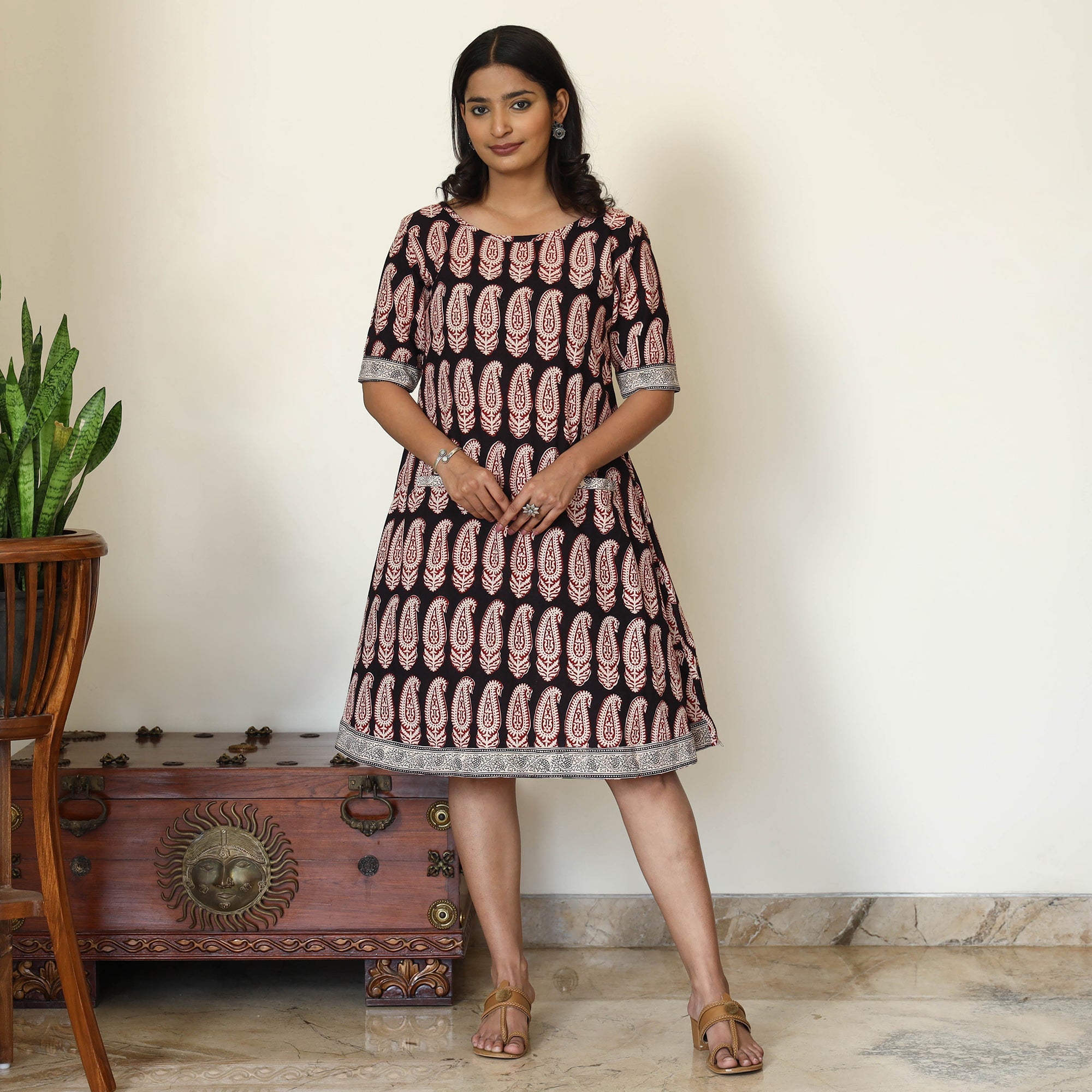 ITOKRI CASUALS Black - Bagh Hand Block Printed Cotton Dress - view 2