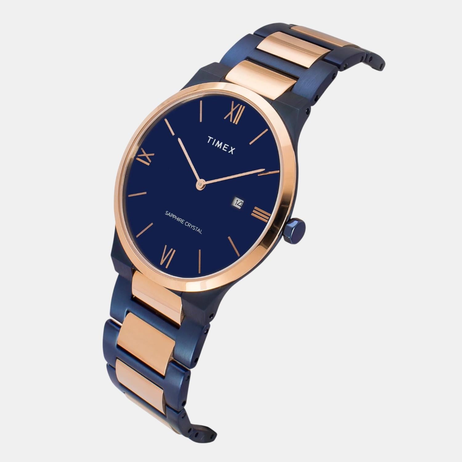 Timex Fashion Men Quartz Blue Dial Analog Stainless Steel Watch TWEG23607 - view 2