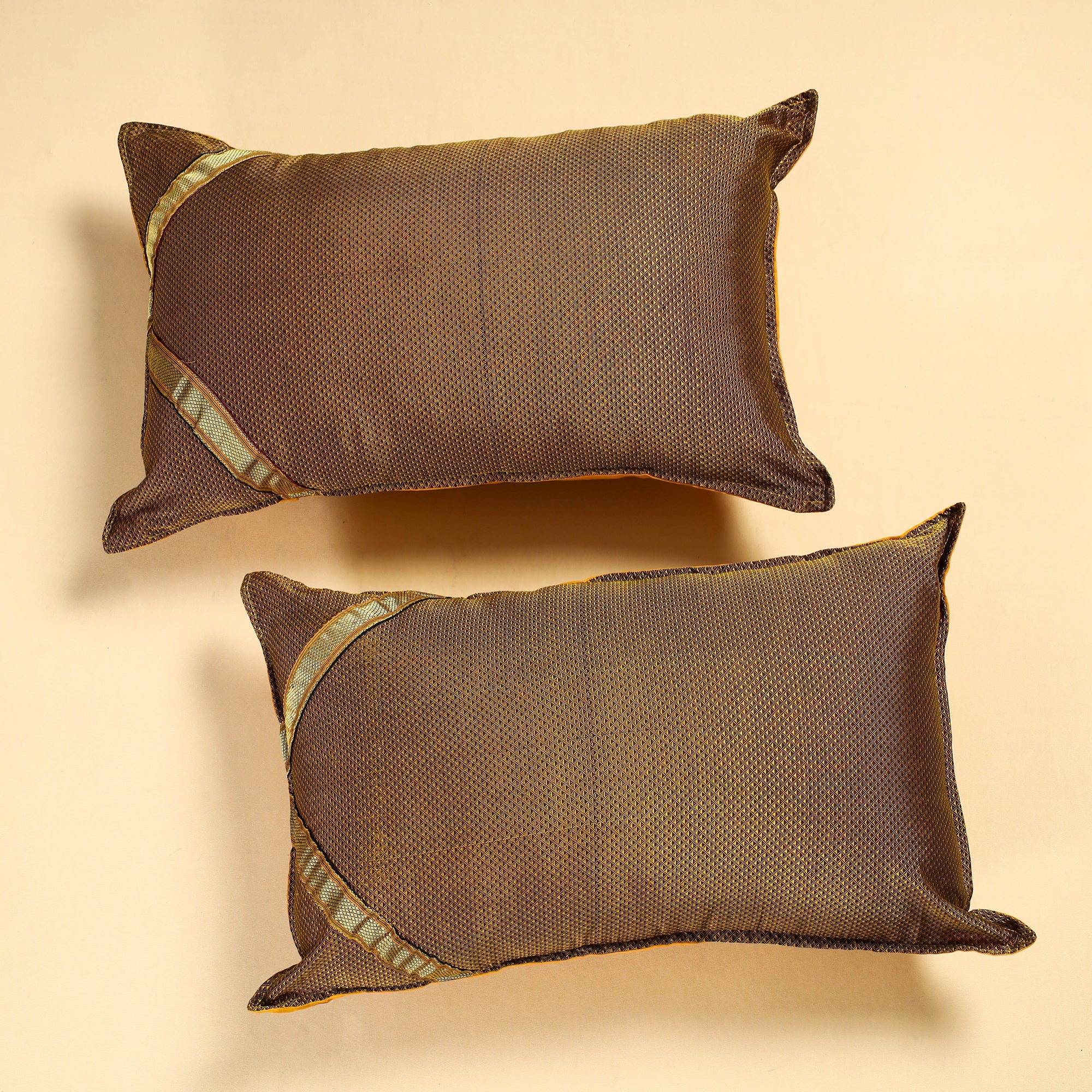 NOORI BAZAR Brown - Khun Weave Cotton Pillow Covers (Set of 2)