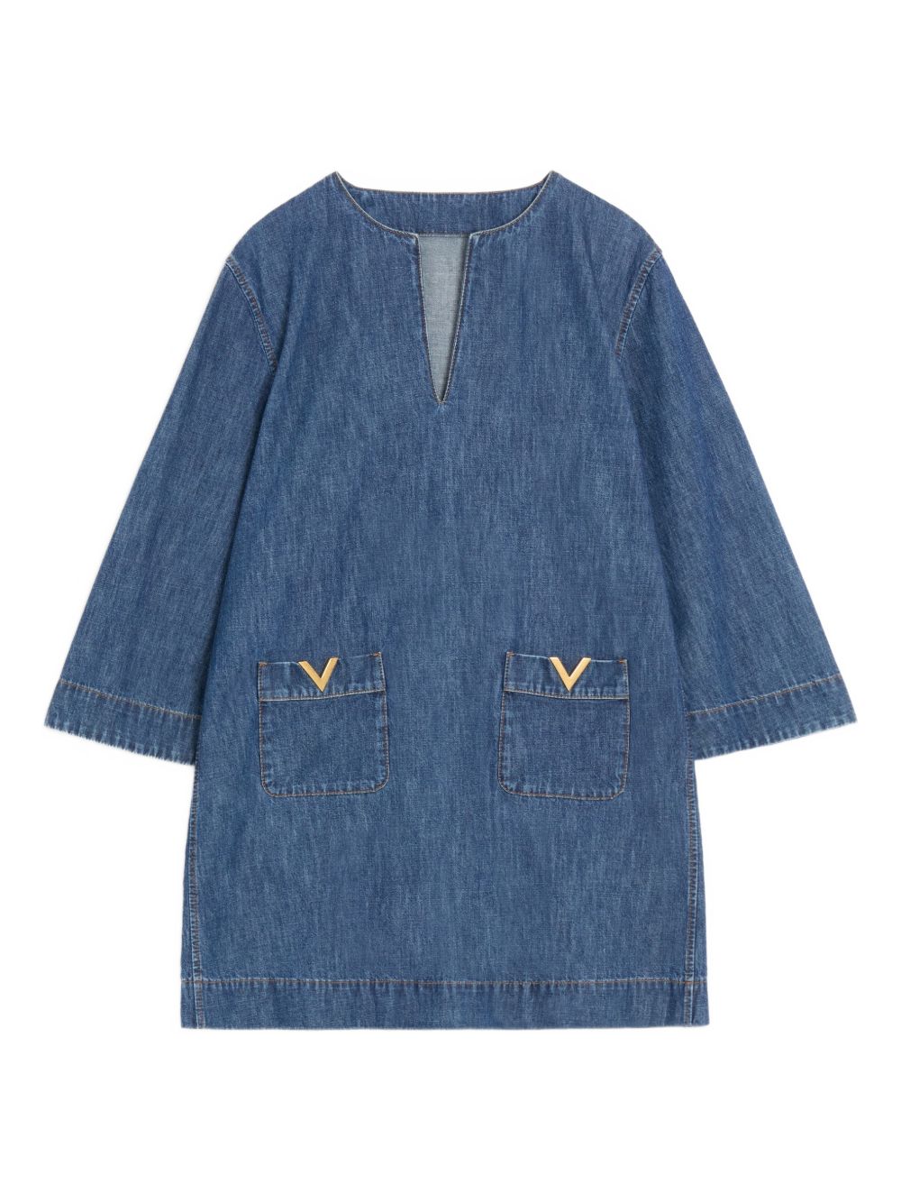 Valentino VLogo Signature denim short dress – Cotton 100%