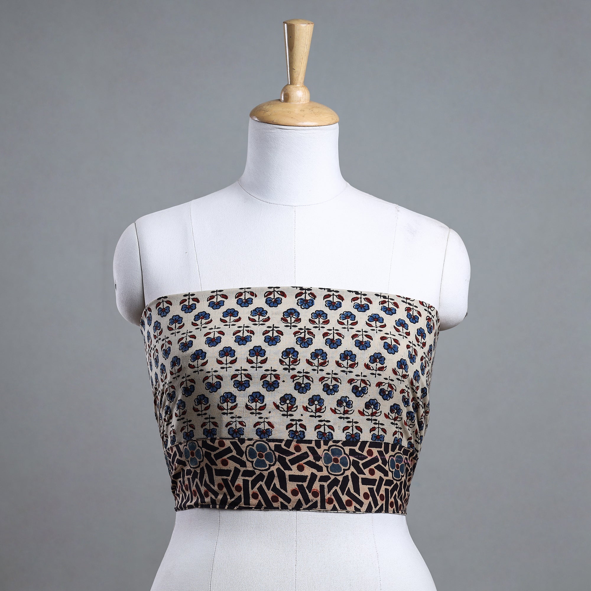 NOORI BAZAR Beige - Bagh Block Printed Cotton Blouse Piece