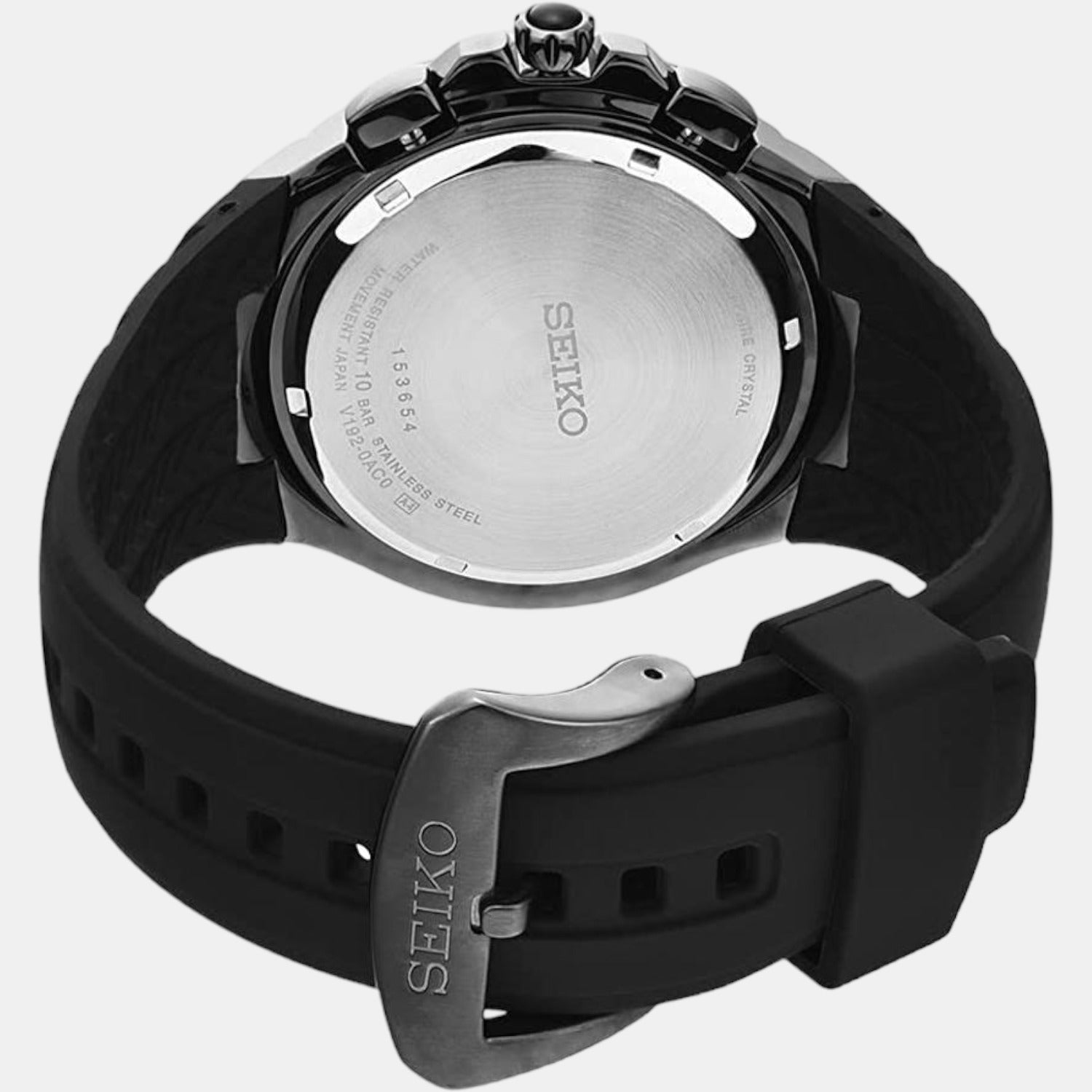 Seiko Coutura Men Solar Black Dial Chronograph Silicone Watch SSC811P9 - view 4