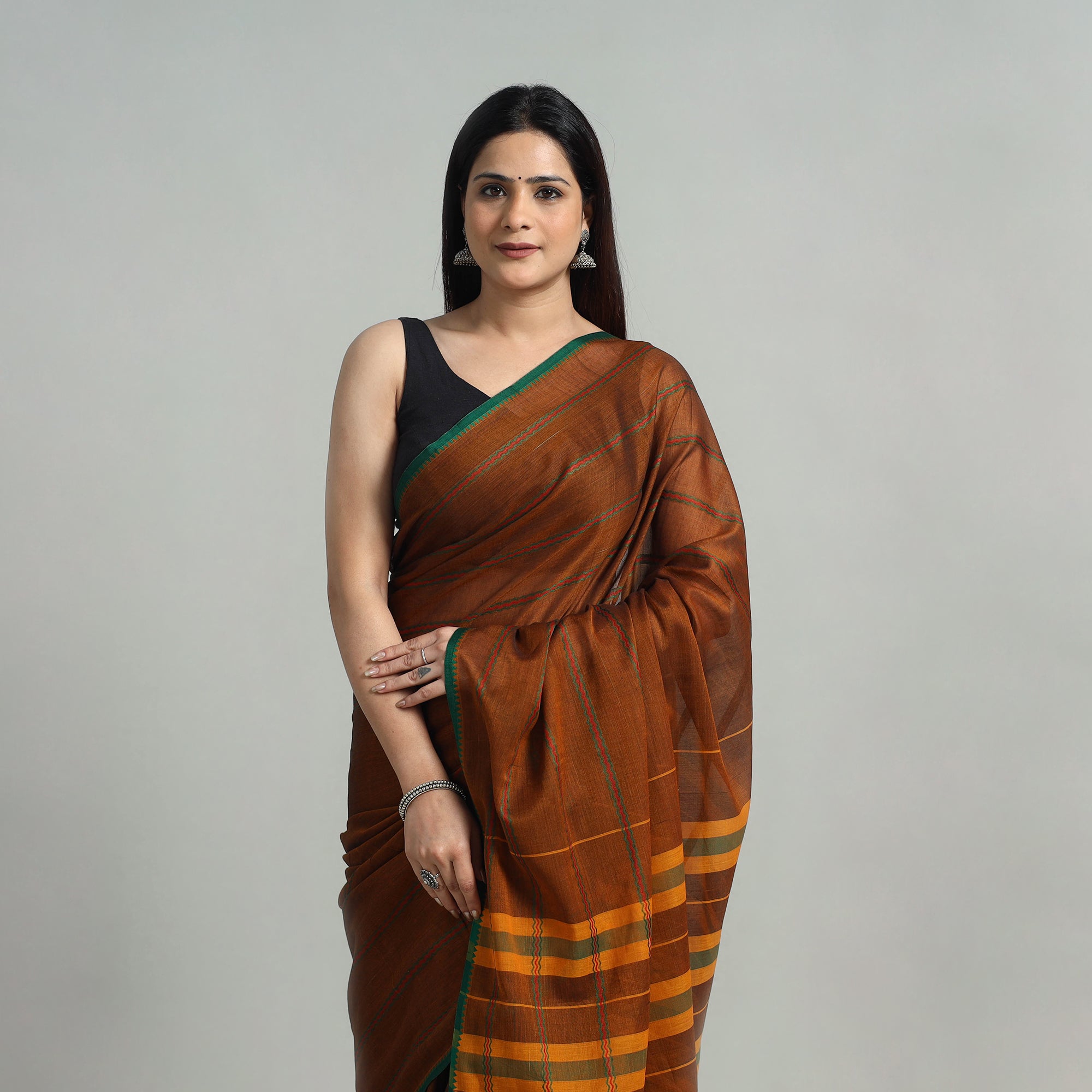 SOUTH KARGHA Brown - Mercerised Cotton Dharwad Saree 03 - view 3