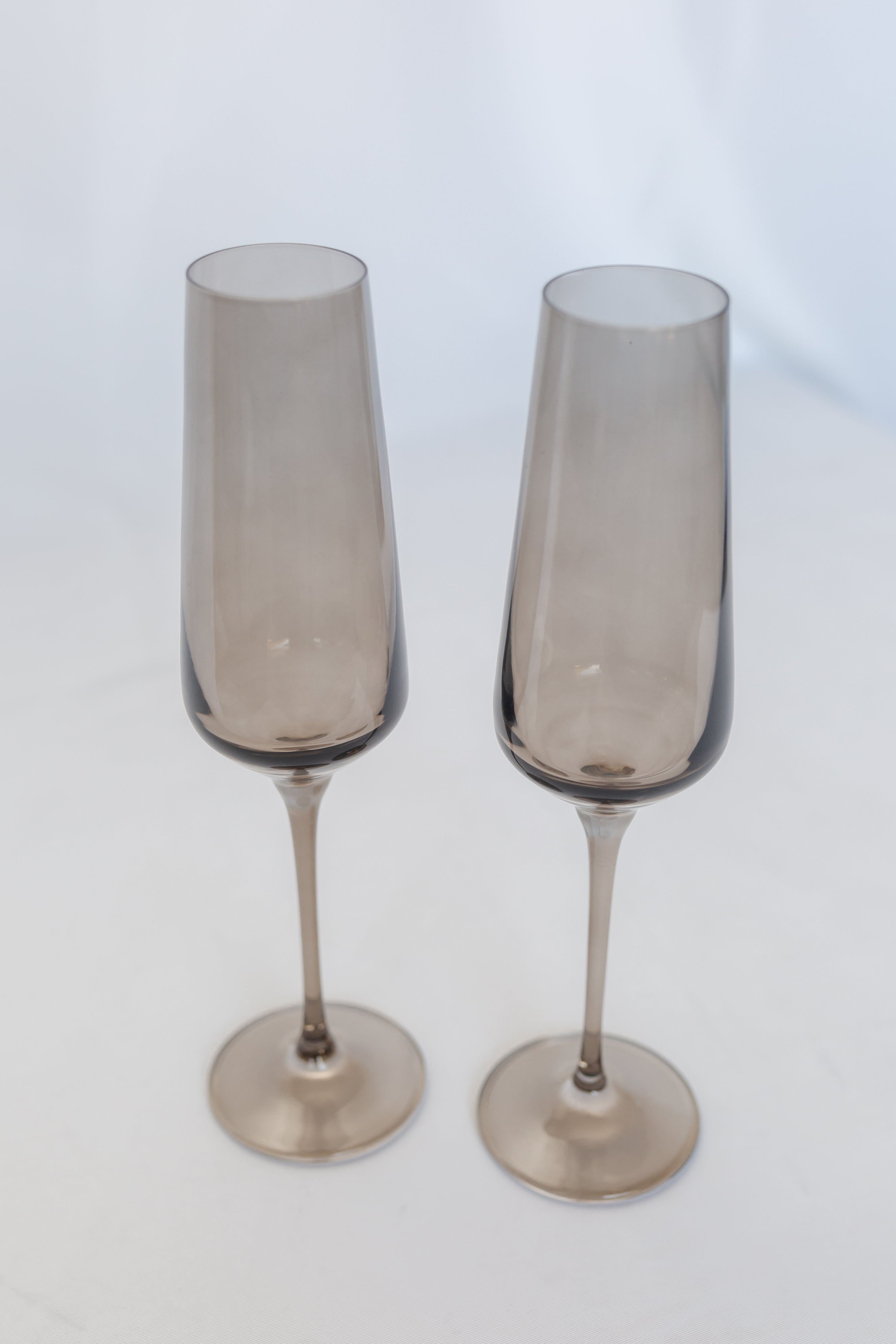 Estelle Colored Glass Estelle Colored Champagne Flute - Set of 2 {Gray Smoke} - view 2