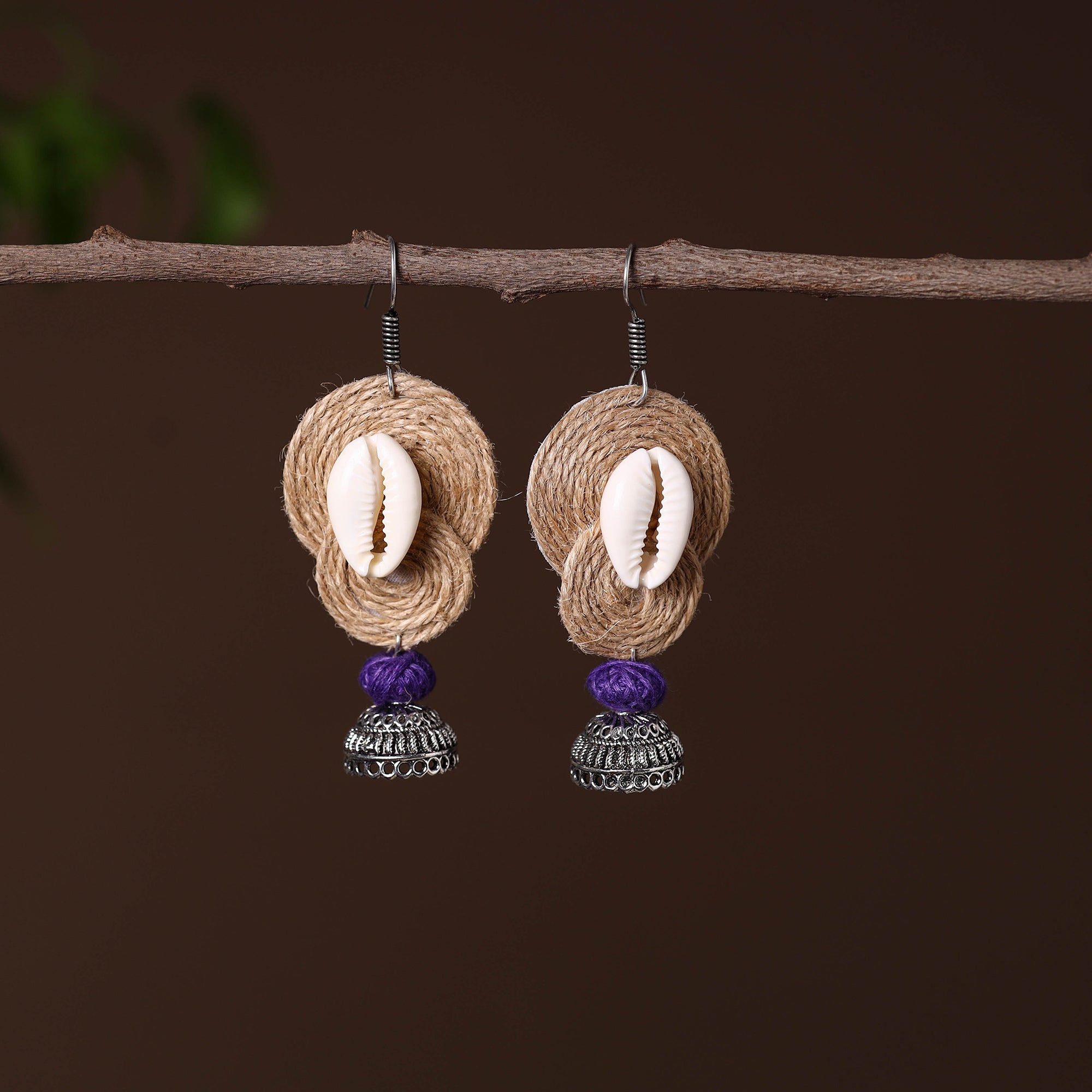 JALPARI Alima German Silver Jute Jhumki Earrings