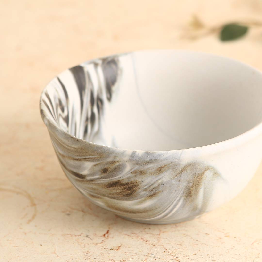 Wonderchef Teramo Stoneware Soup Bowl - Marble White (Set of 2). - view 5