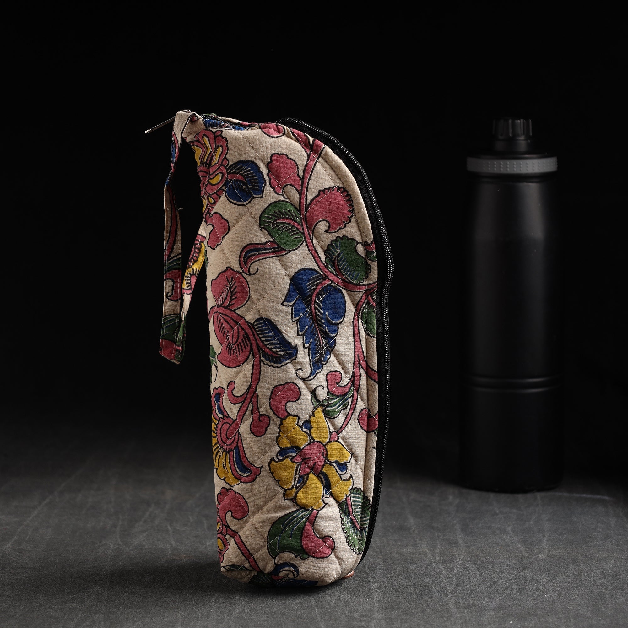 JALPARI Beige - Handmade Cotton 1L Water Bottle Cover 01