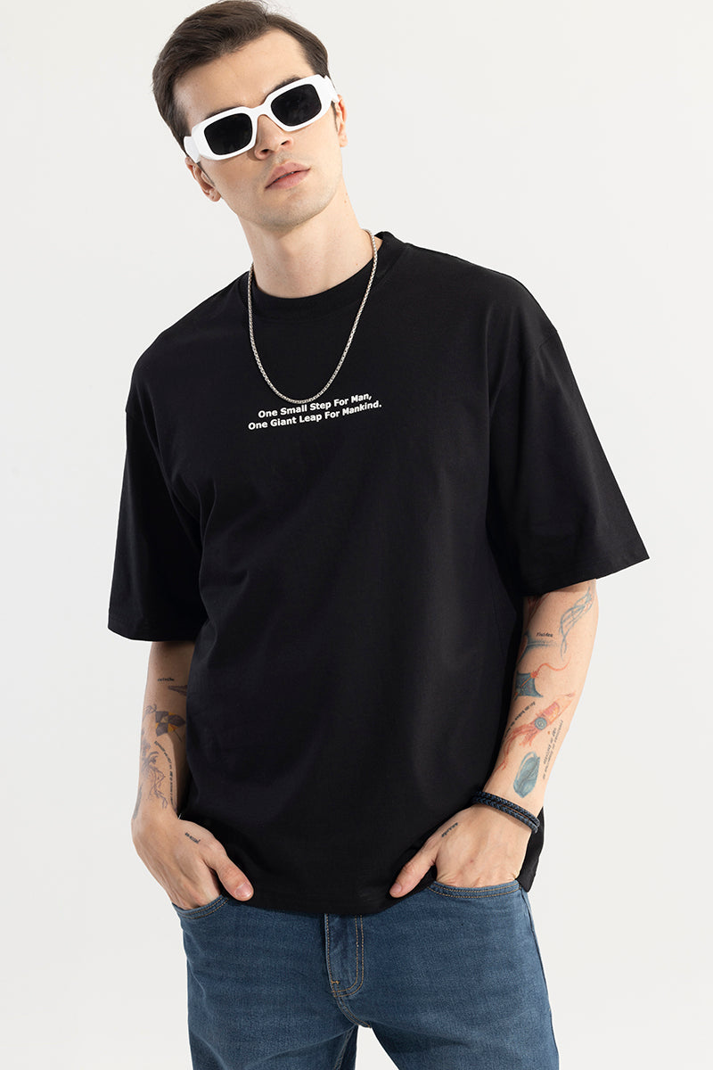SNITCH One Small Step Black Oversized T-Shirt - view 4