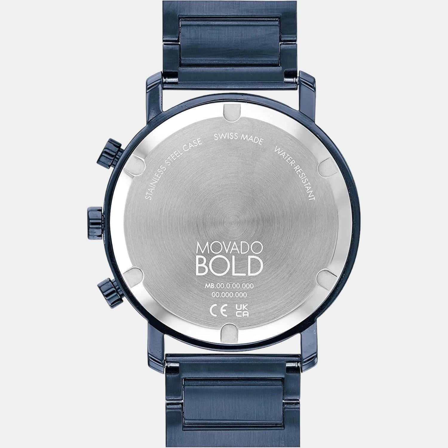 Movado Bold Evolution Men Quartz Blue Dial Chronograph Stainless Steel Watch 3600812 - view 3