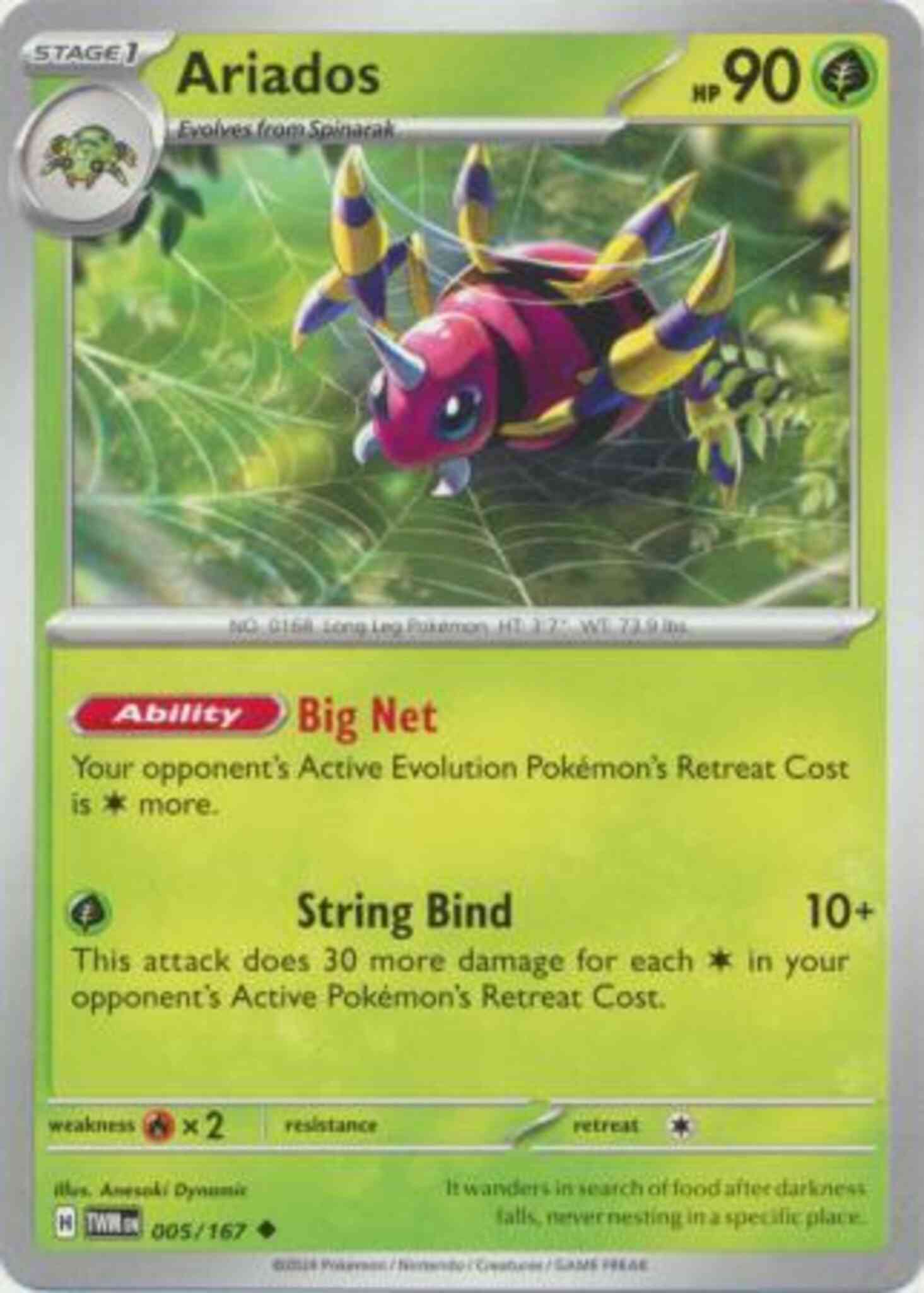 Uncommon sv06-005 non-holo – Pokémon Ariados - 005/167 - Uncommon [sv06-005] [Non-Holo]