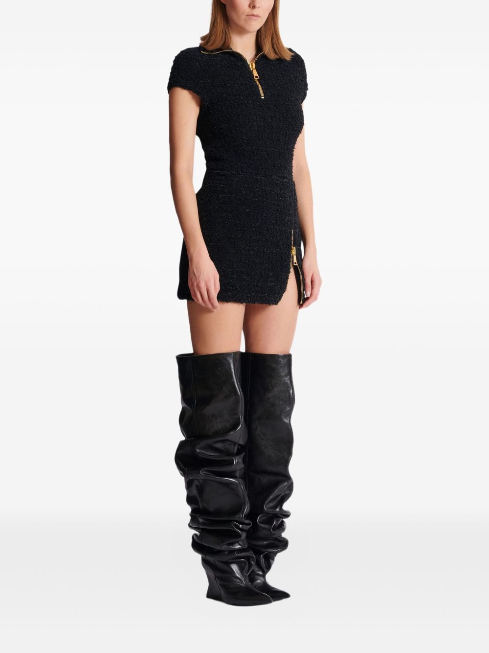 Balmain Short zipped tweed skirt - view 2
