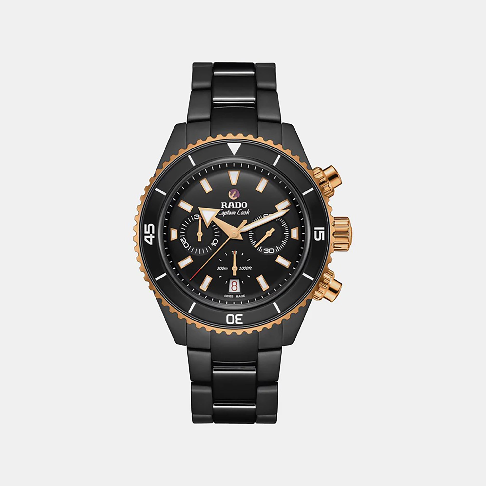 Rado Captain Cook Men Automatic Black Dial Chronograph Ceramic Watch R32190153