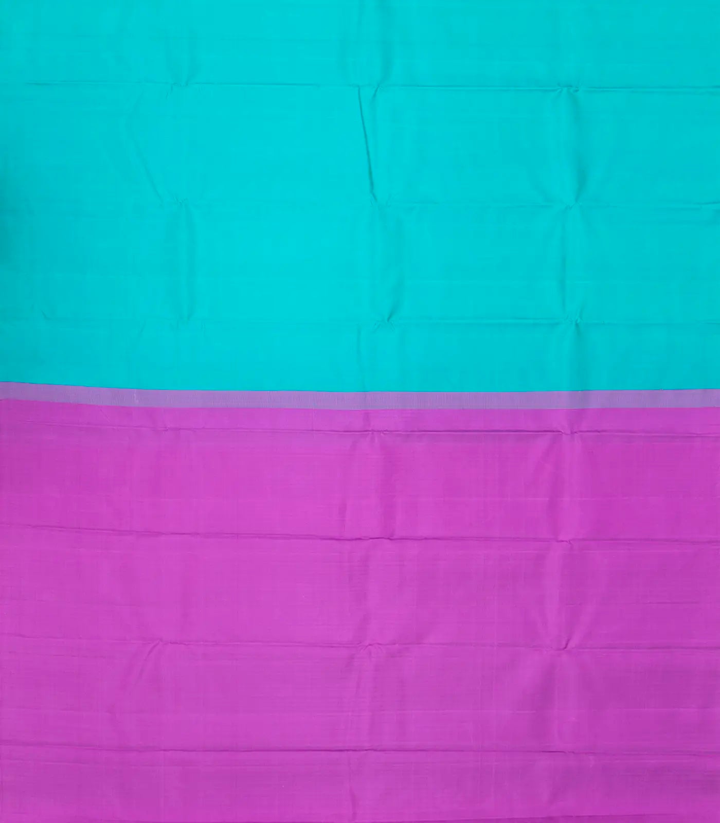 RmKV Turquoise Handloom Soft Silk Saree With Contrast Pallu-Turquoise - view 2