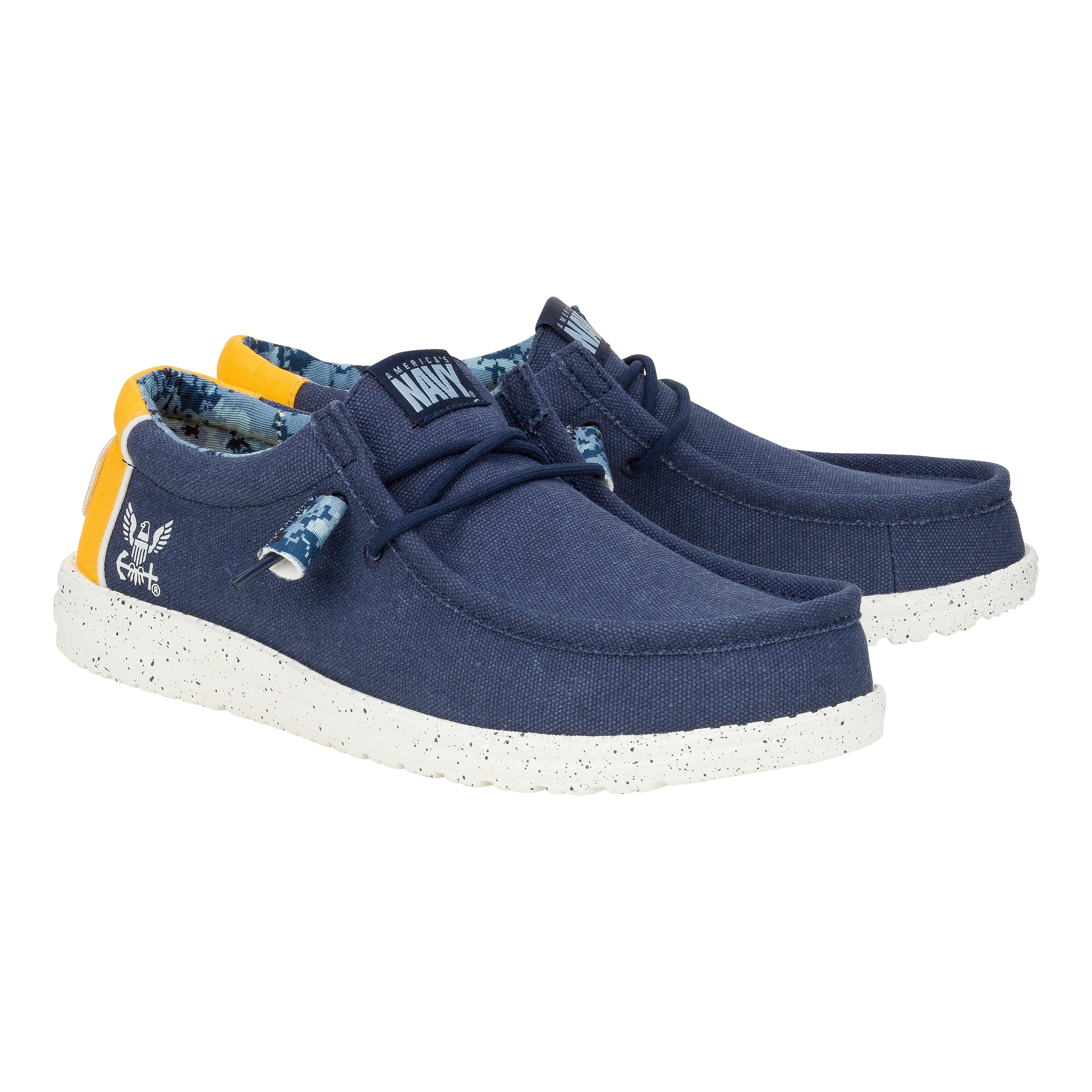 HEYDUDE shoes Wally US Navy 2 - Navy/Yellow – Men's - view 2