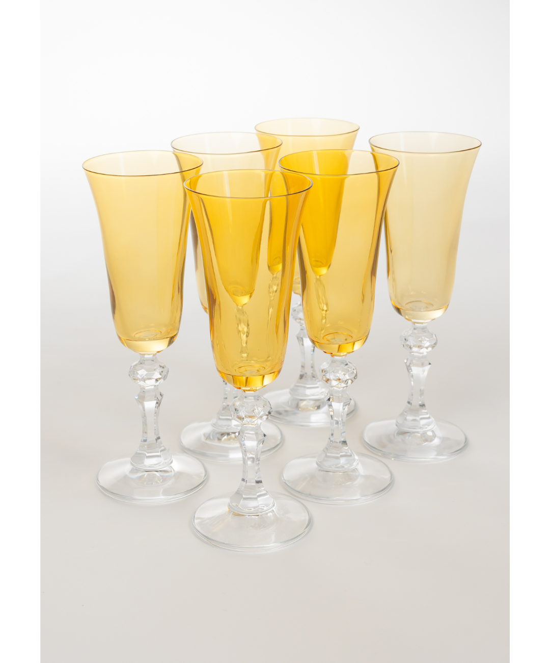 Estelle Colored Glass Estelle Colored Regal Flute With Clear Stem - Set of 6 {Yellow} - view 2
