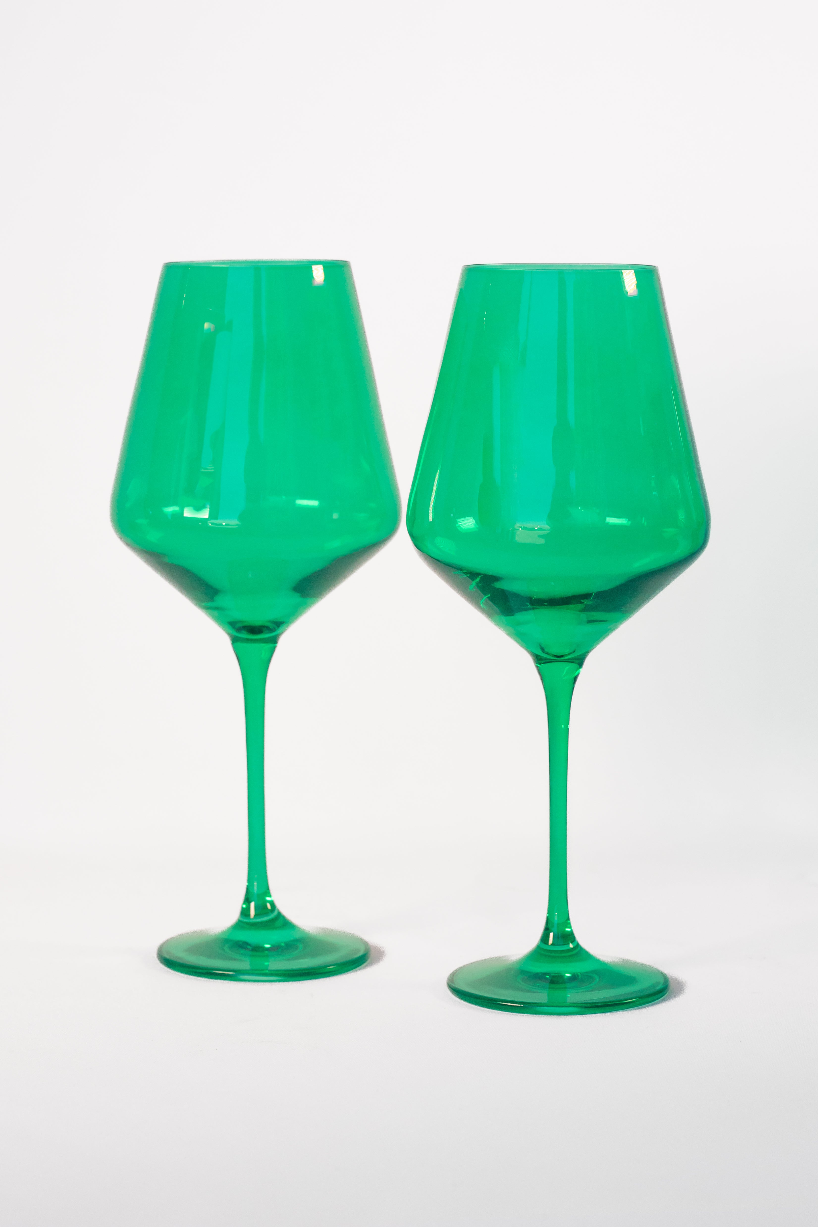 Estelle Colored Glass Estelle Colored Wine Stemware - Set of 2 {Kelly Green}
