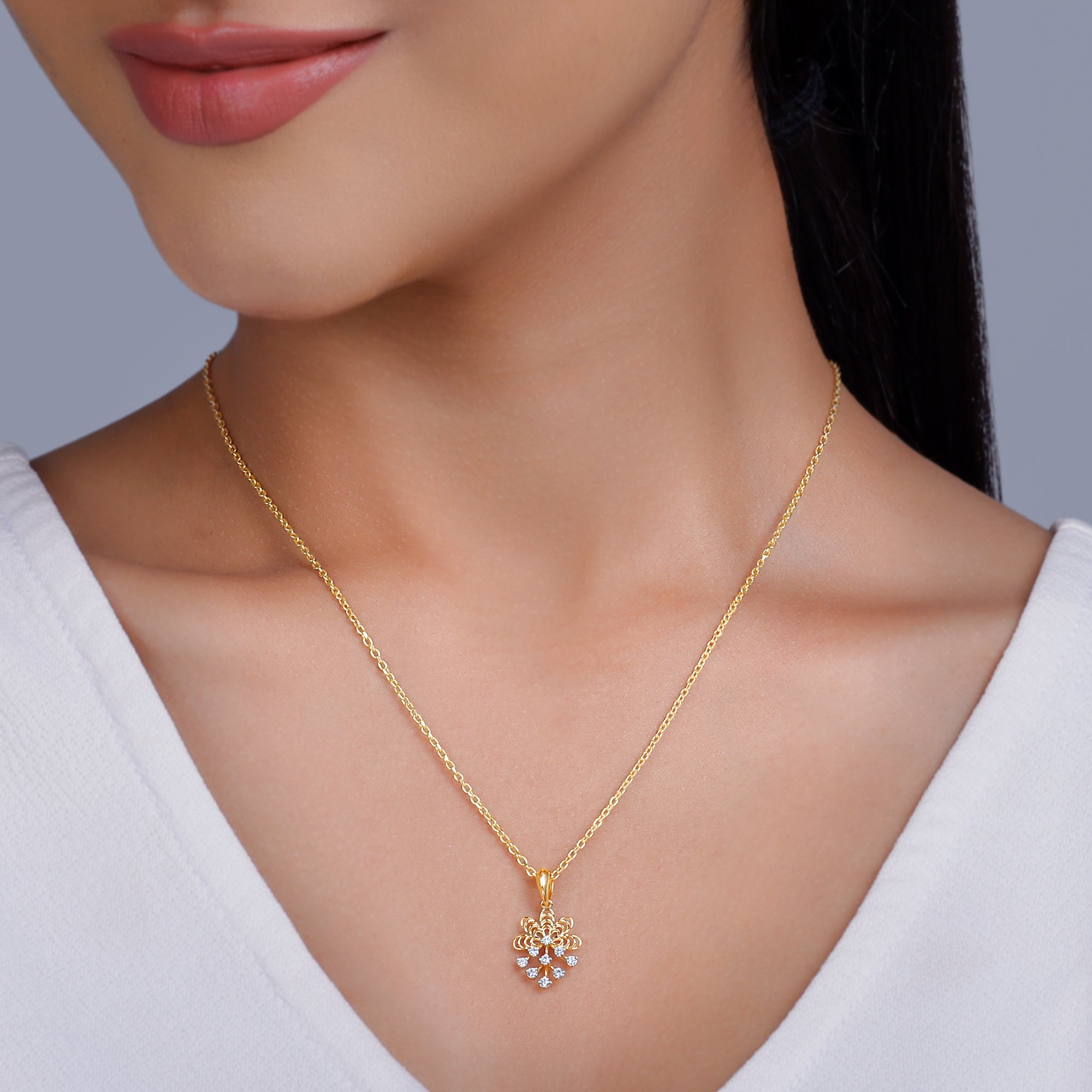 GIVA Jewellery Gold Marigold Diamond Pendant - view 3