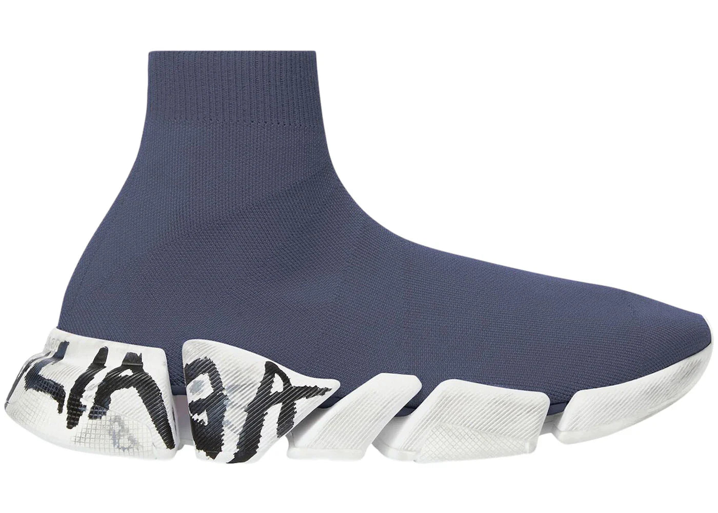 Speed 2 0 – Balenciaga Speed 2.0 Graffiti Recycled Knit Dark Grey White