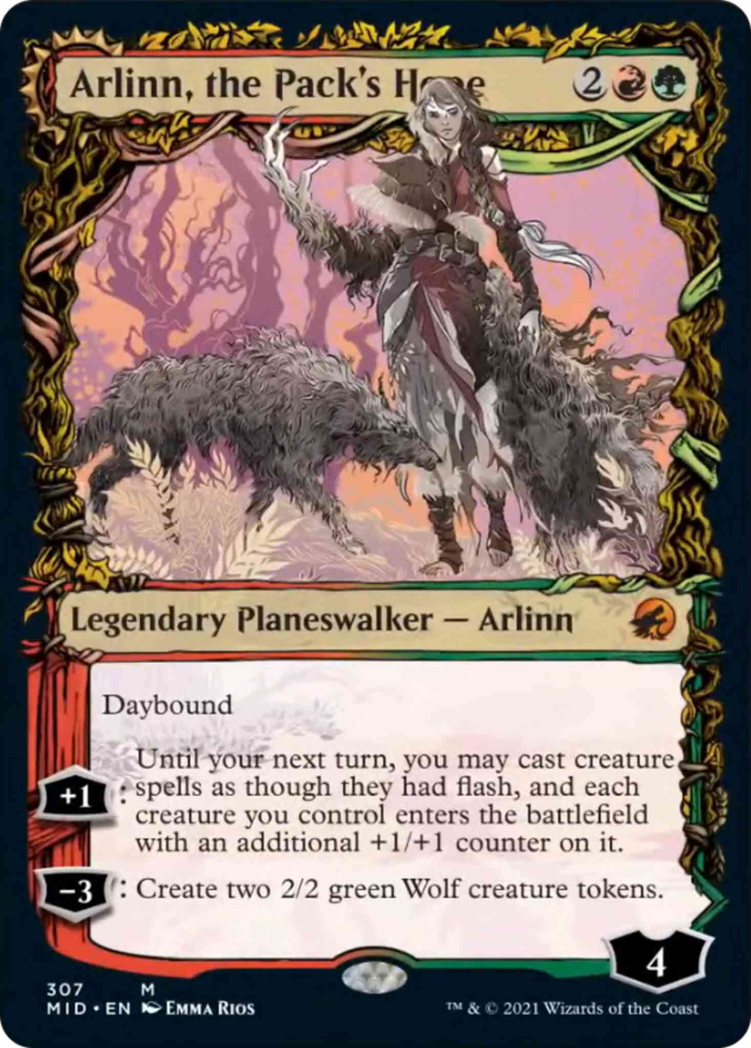 Fury 307 equinox – Magic Arlinn, the Pack's Hope // Arlinn, the Moon's Fury [307] [Equinox Showcase] [Innistrad: Midnight Hunt] [Non-Foil]