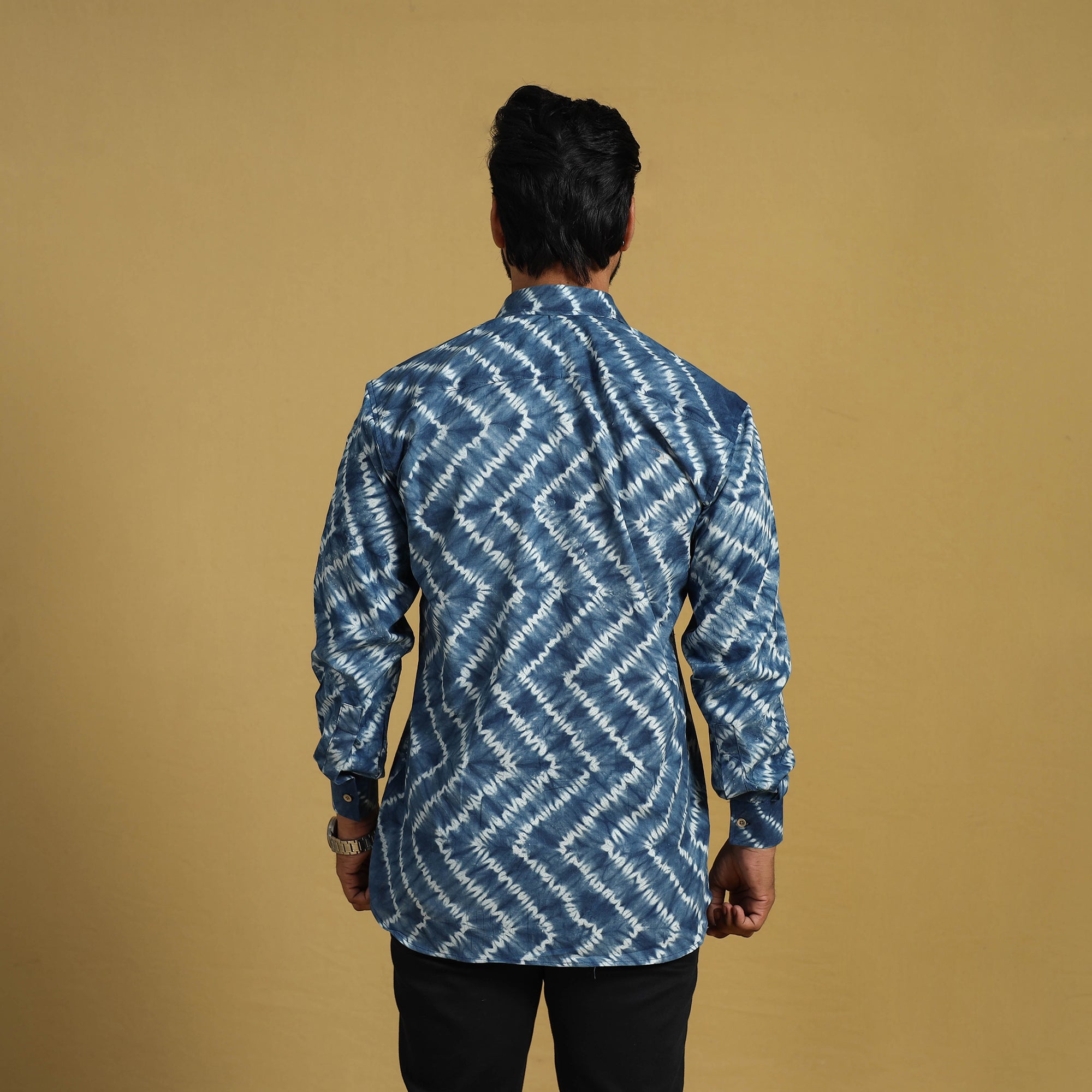 ITOKRI CASUALS Blue - Full Sleeve Tie & Dye Cotton Men Shibori Shirt 01 - view 4
