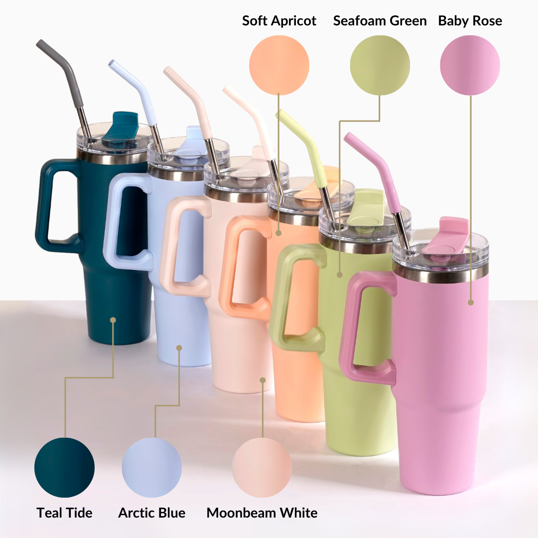 Nestasia Glacio Double Wall Insulated Trending Sipper Water Bottle Moonbeam White 850ml - view 11