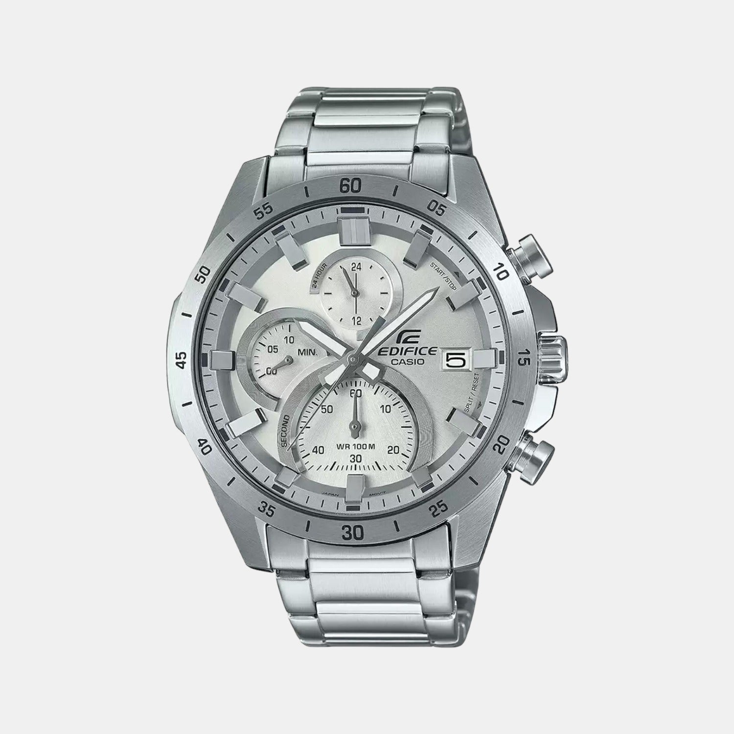 Casio Edifice Men Quartz Silver Dial Chronograph Stainless Steel Watch ED516