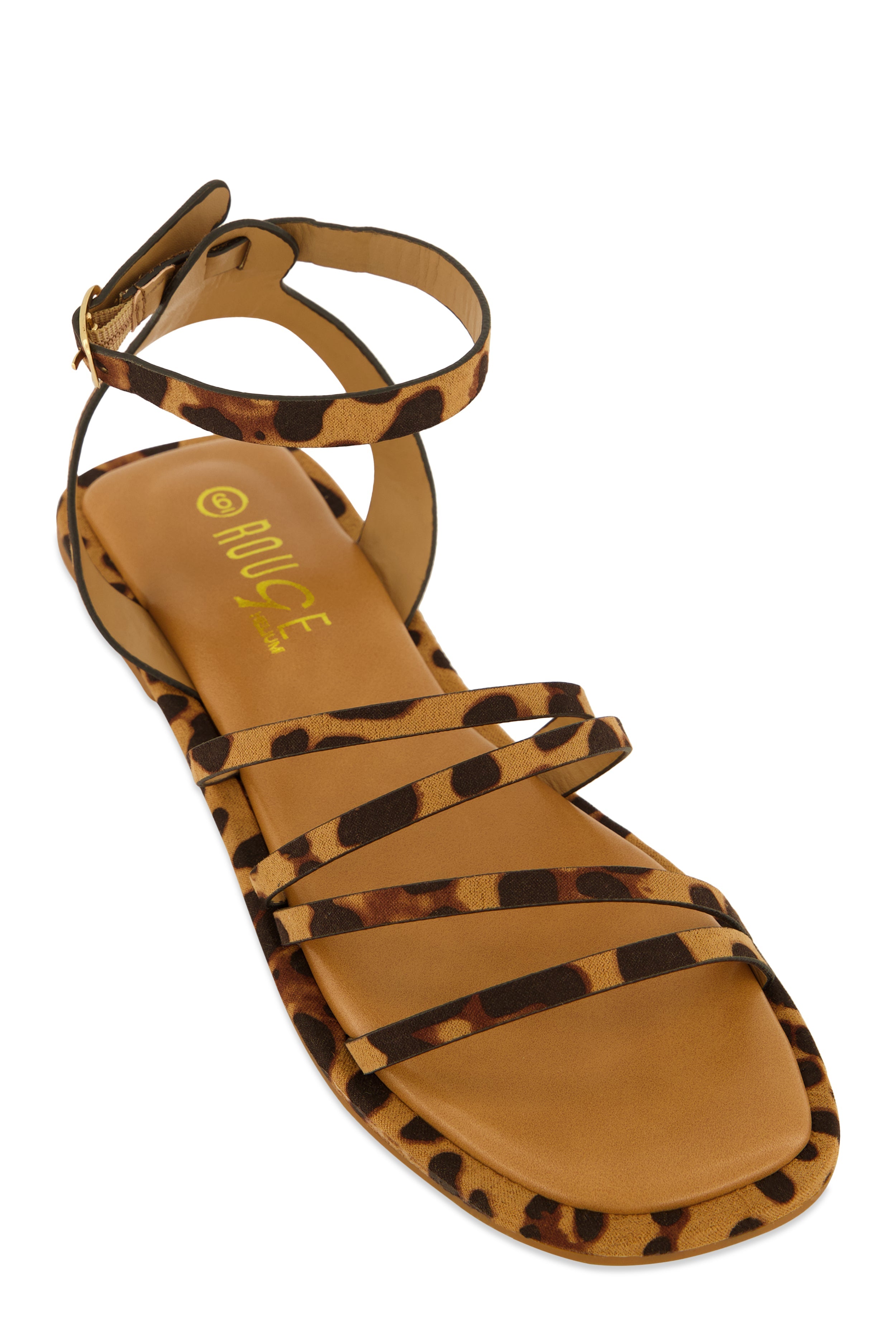 Rainbow Shops Asymmetrical Strappy Flat Sandals