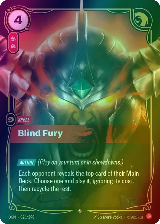 298 origins foil – Riftbound Blind Fury - 025/298 [Origins] [Foil]