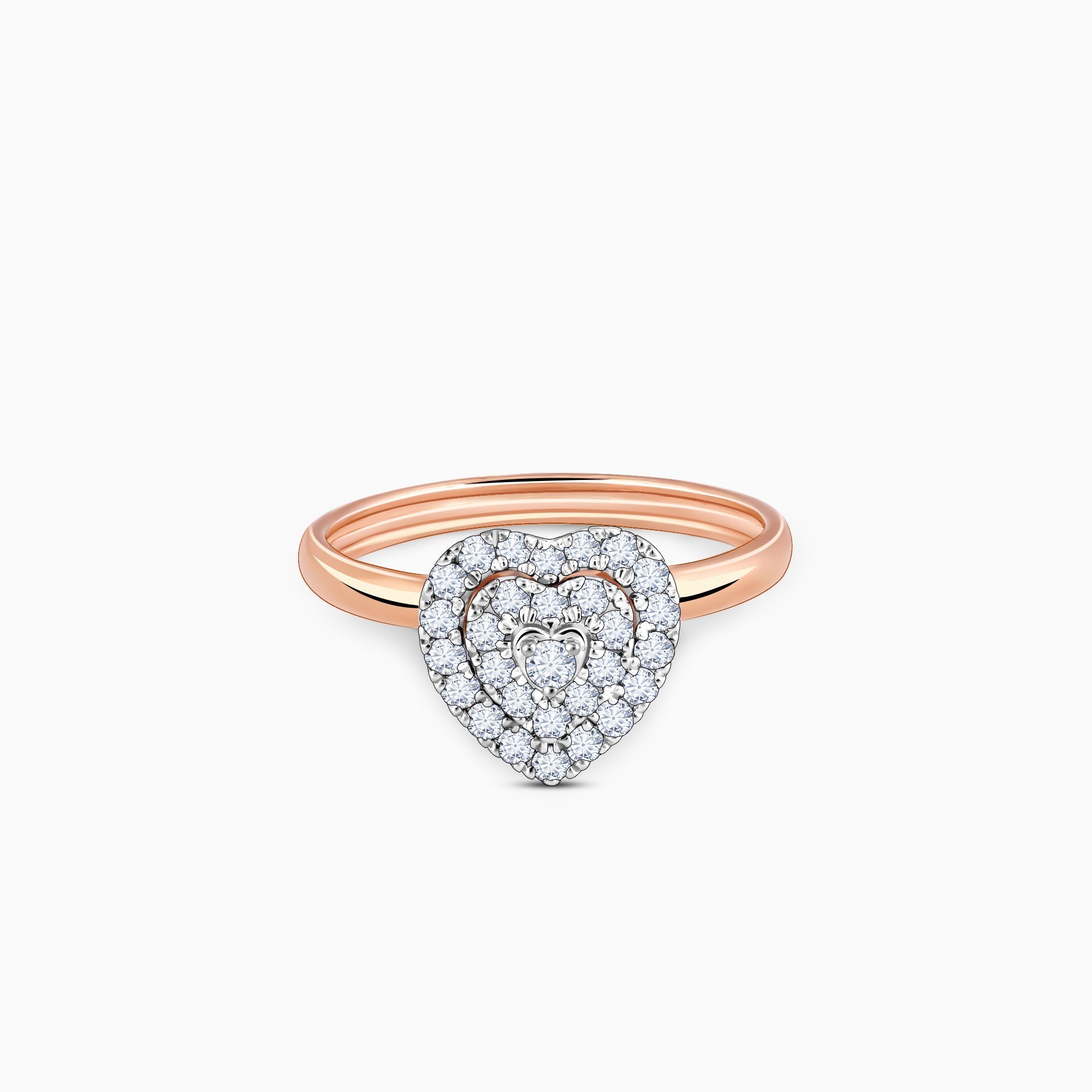 GIVA Jewellery Rose Gold Love Token Diamond Ring