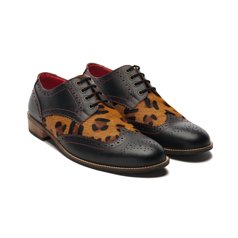 Banjaaran India Leopard Brogues Men
