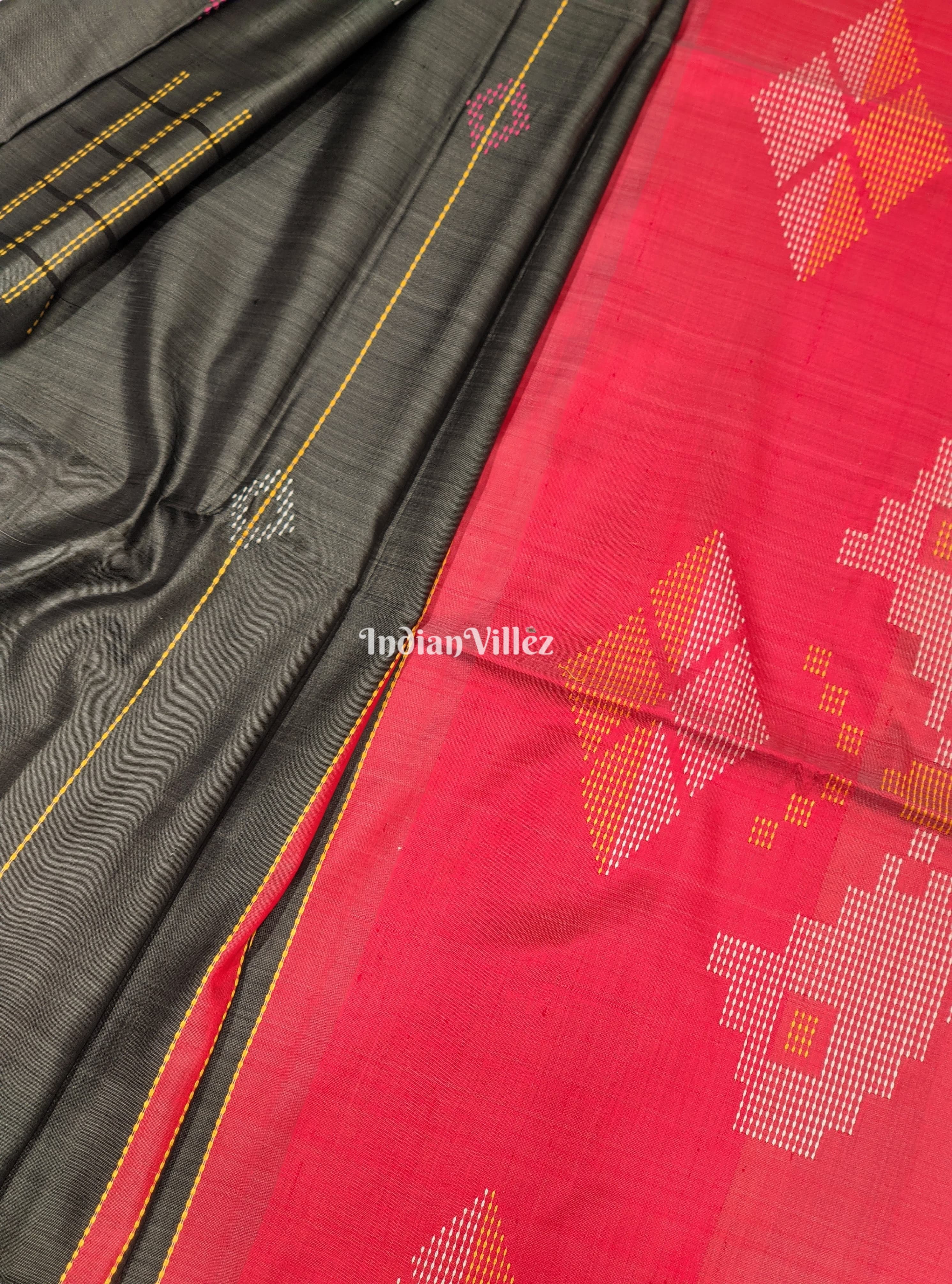 IndianVillèz Gray Handloom Soft Silk Saree – Women's - view 2