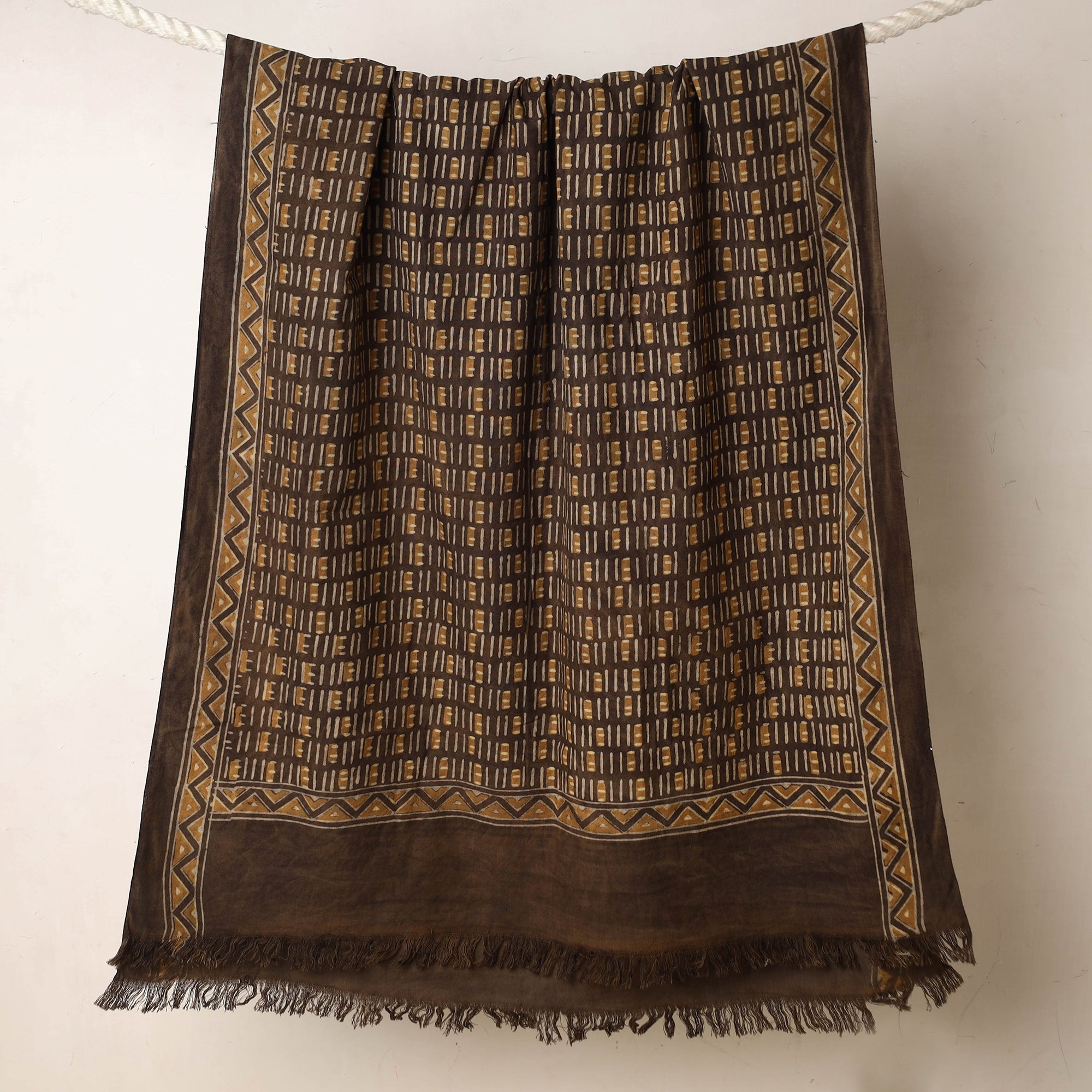 ITOKRI CRAFTS INITIATIVE Brown - Akola Block Printed Pure Handloom Cotton Towel - view 2