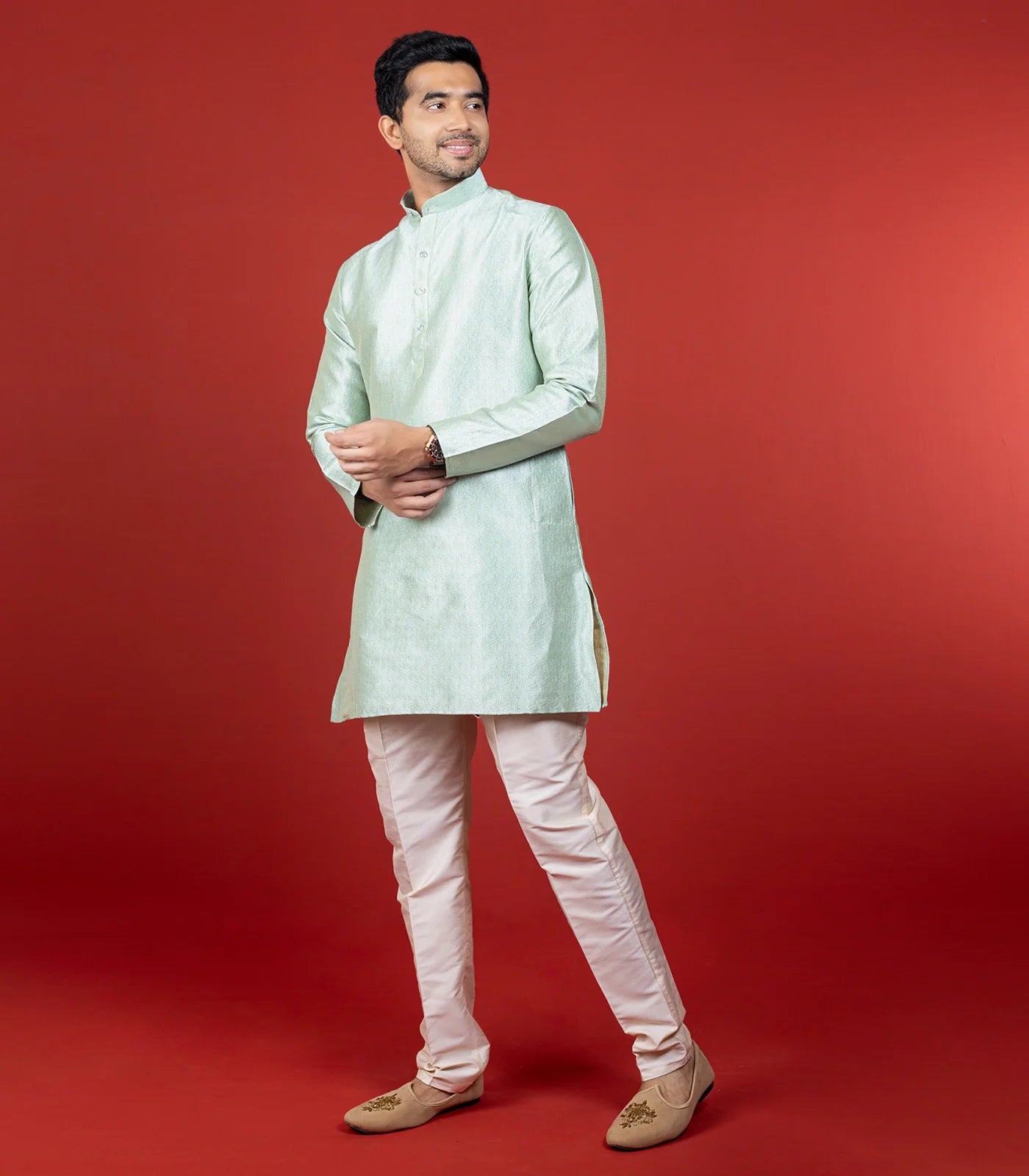 RmKV Pastel Green Short Kurta -Green - view 2