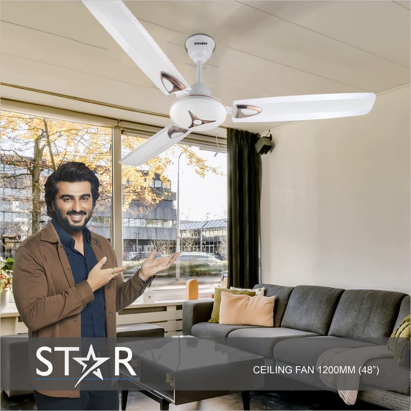 Candes Star High Speed Decorative Anti-Dust Ceiling Fan with 405 RPM with 2 Years Of Warranty (1200mm, White) (Pack of 1) - view 2