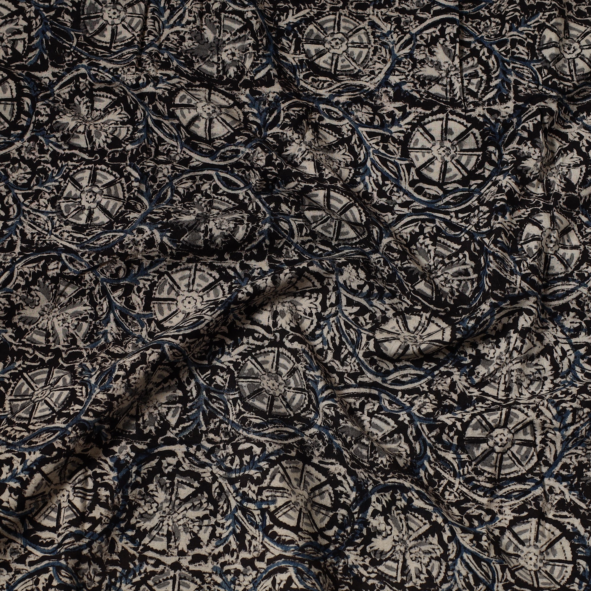 SOUTH KARGHA Black - Kalamkari Block Printed Cotton Precut Fabric (2 meter) 84 - view 2