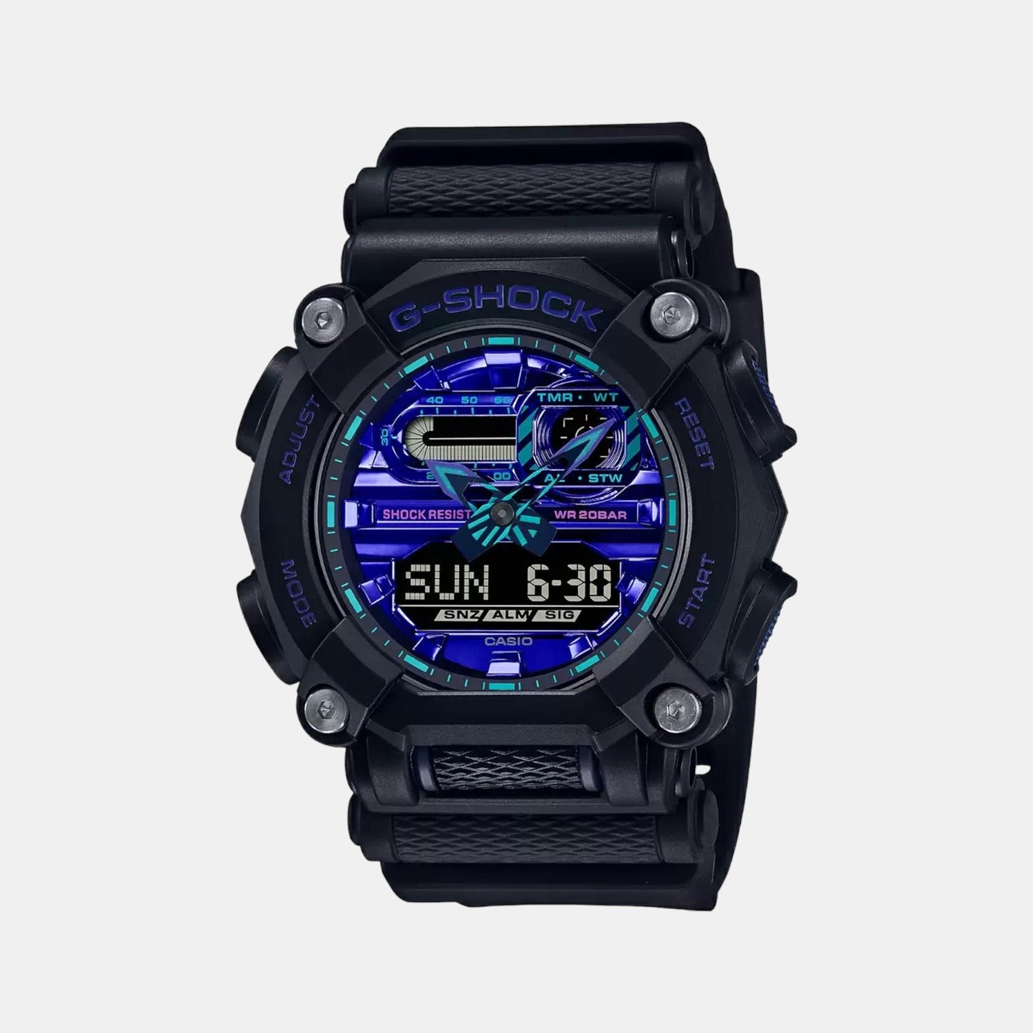 Casio G-Shock Men Quartz Blue Dial Analog-Digital Resin Watch G1183