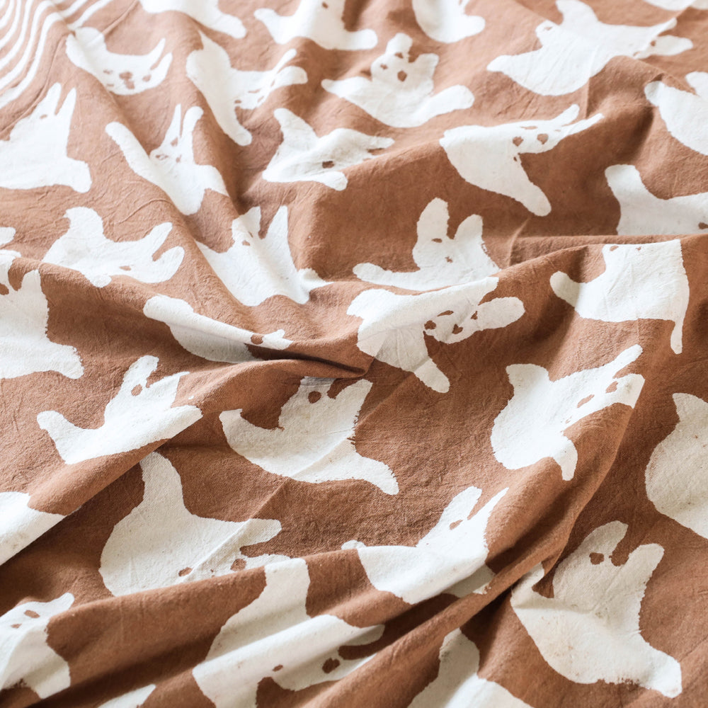 BINDAAS UNLIMITED Brown - Block Art Print Cotton Single Bindaas Bed Sheet (93 x 60 in) - view 2