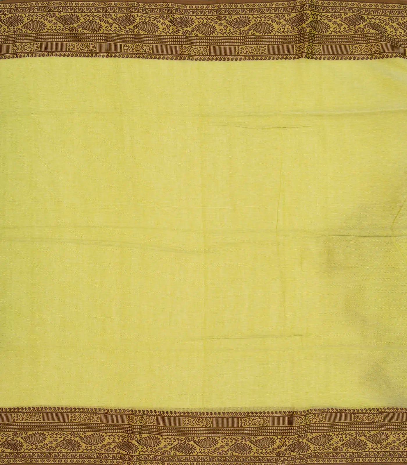 RmKV Cardamom Green Bengal Cotton Saree With Mango Motifs In Border - view 4