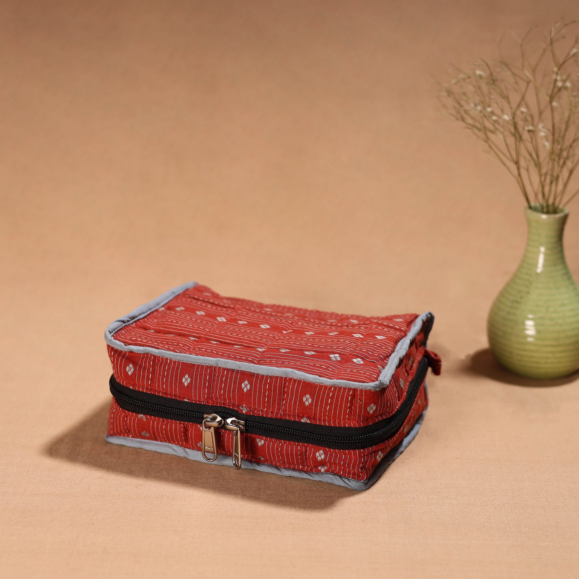 NOORI BAZAR Handmade 4 Pockets Cotton Jewellery Bag 07