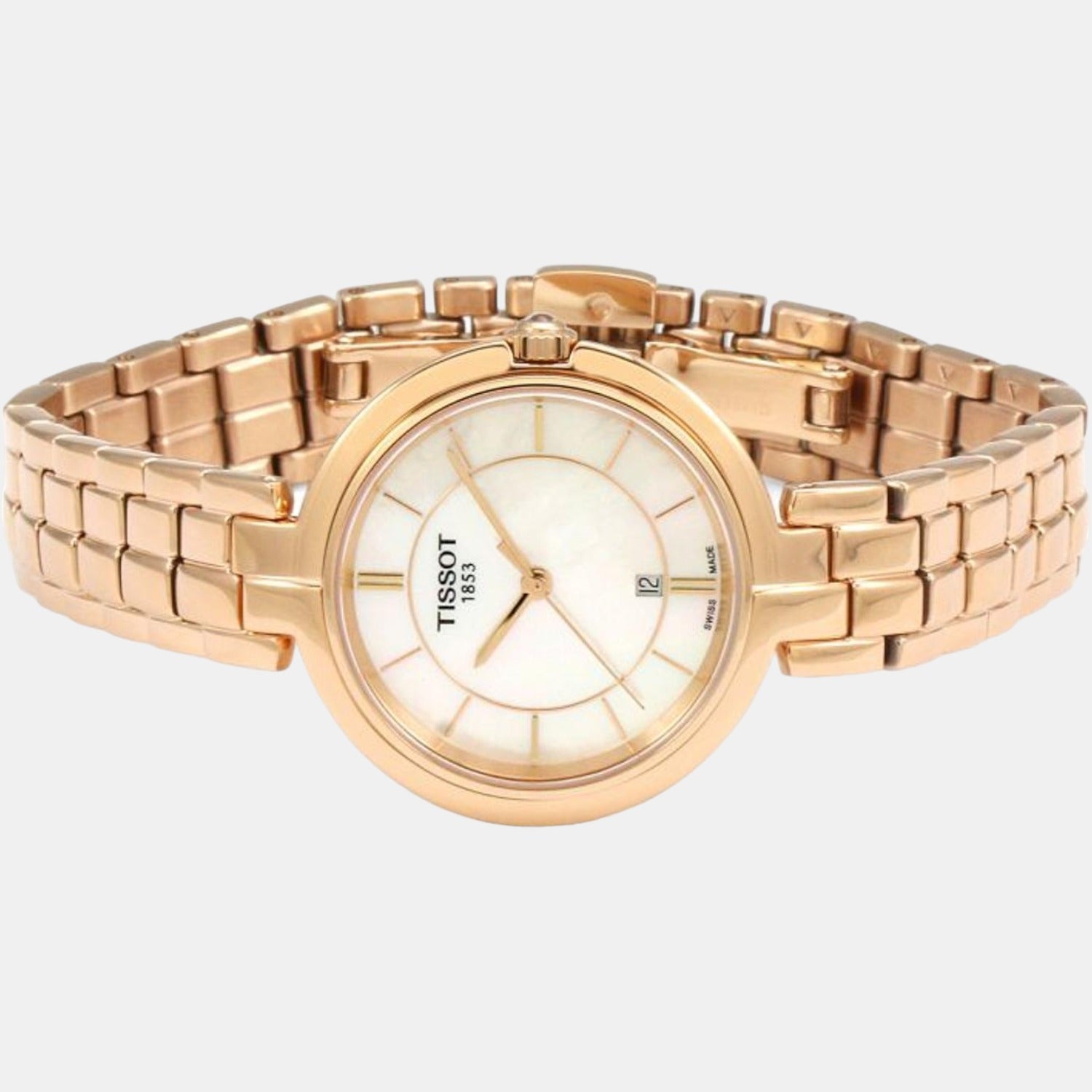 Tissot Flamingo Women Quartz Mother Of Pearl Dial Analog Stainless Steel Watch T0942103311101 - view 2